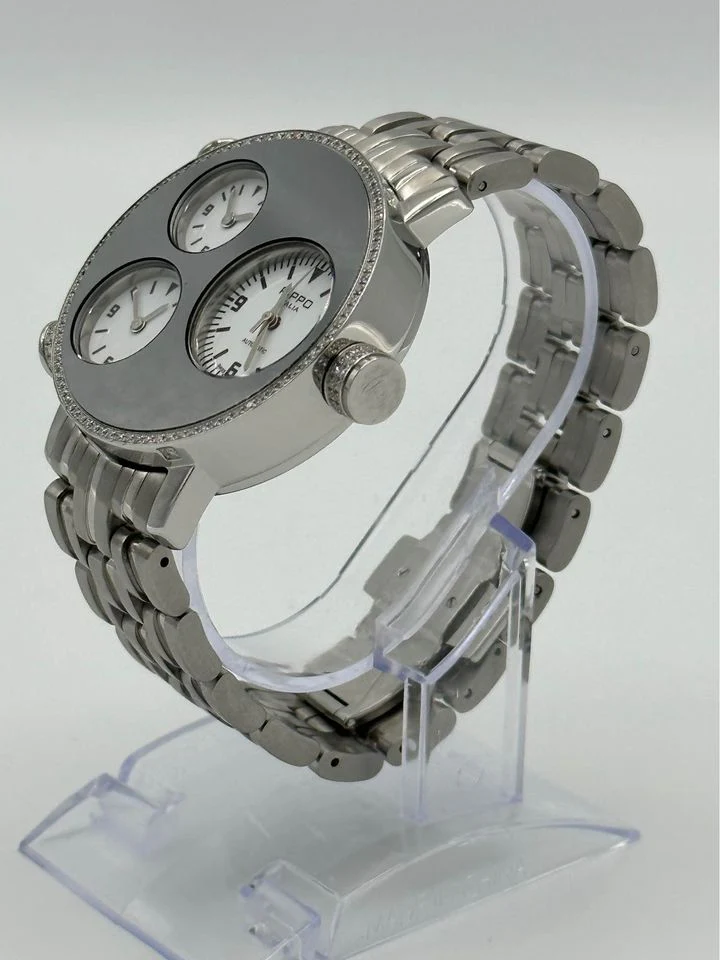 Pippo Perez Lifetime 43mm 012-0351 Pave Diamond Bezel White Dials - Image 3