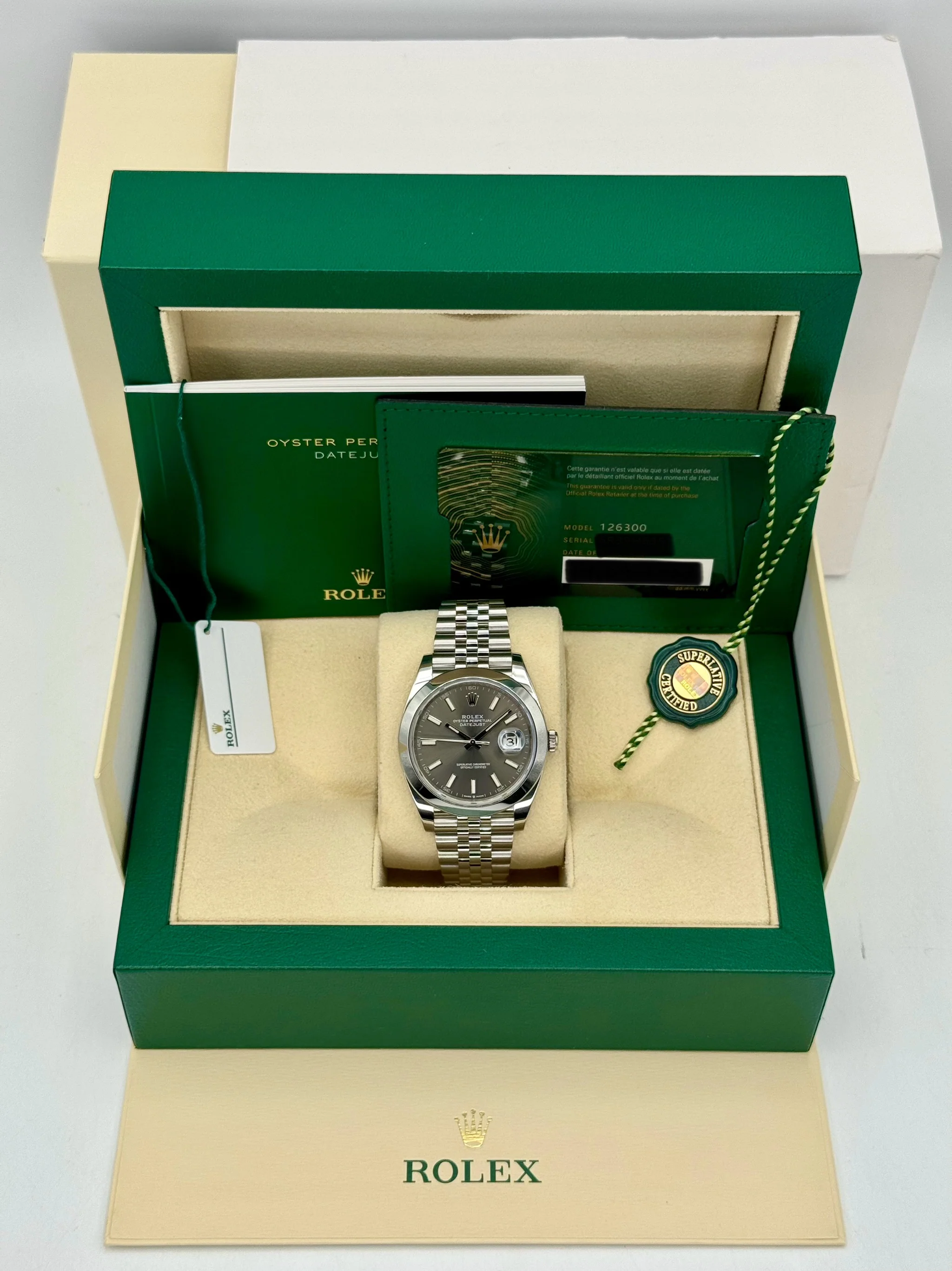 Rolex 2023 Datejust 41mm 126300 Stainless Steel Jubilee Rhodium Dial - Image 12