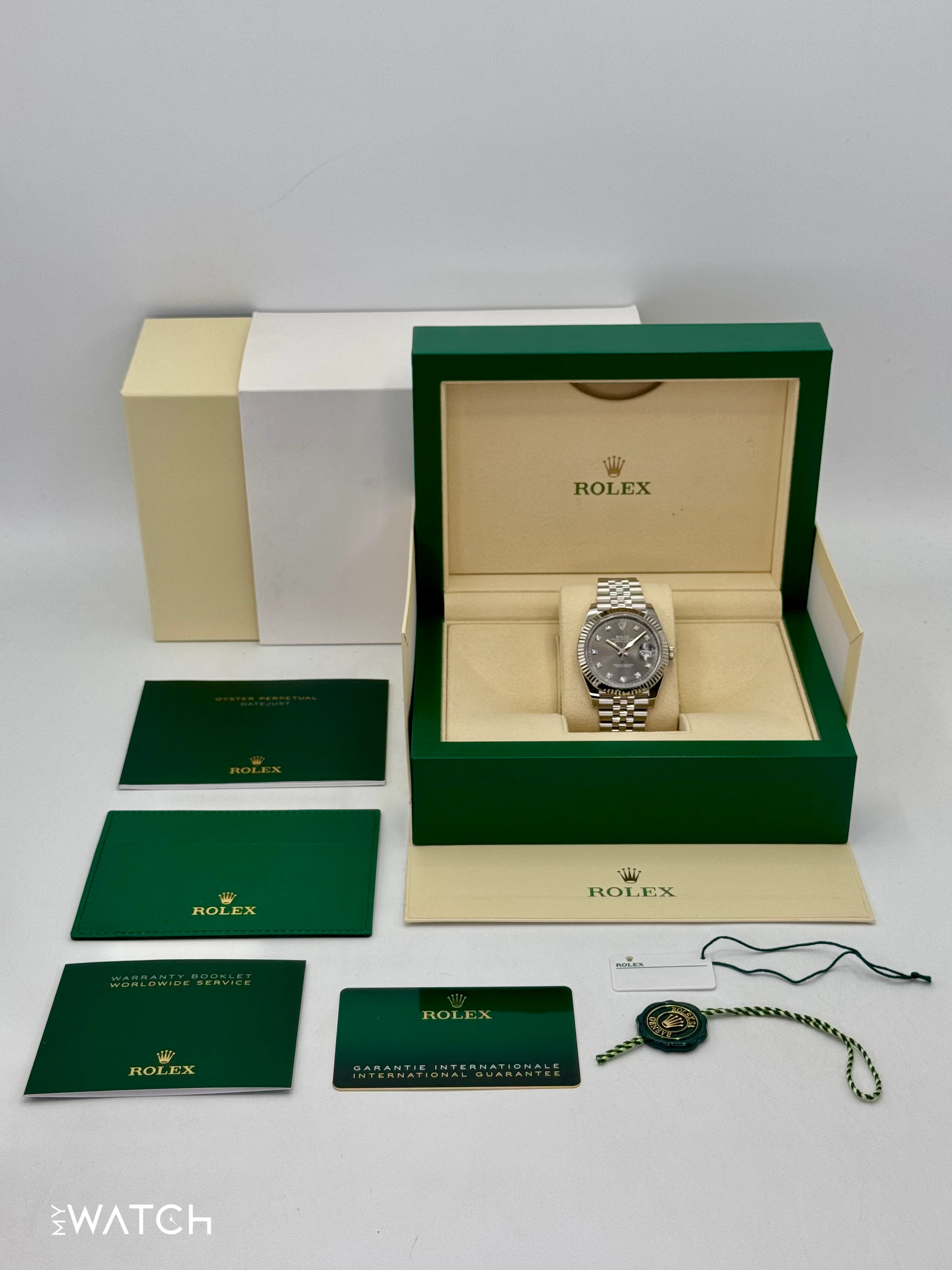 2024 Rolex Datejust 41mm 126334 Stainless Steel Jubilee Rhodium Diamond Dial - Image 10