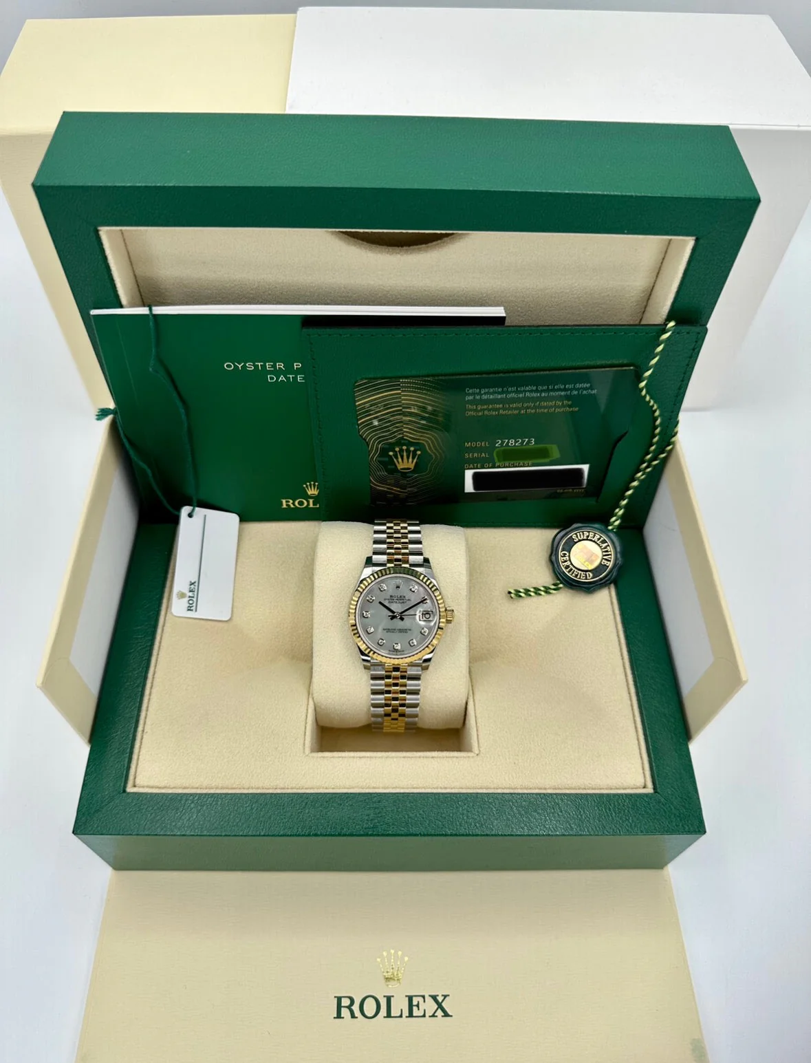 NEW 2025 Rolex Datejust 31mm 278273 Jubilee MOP Diamond Dial - Image 10