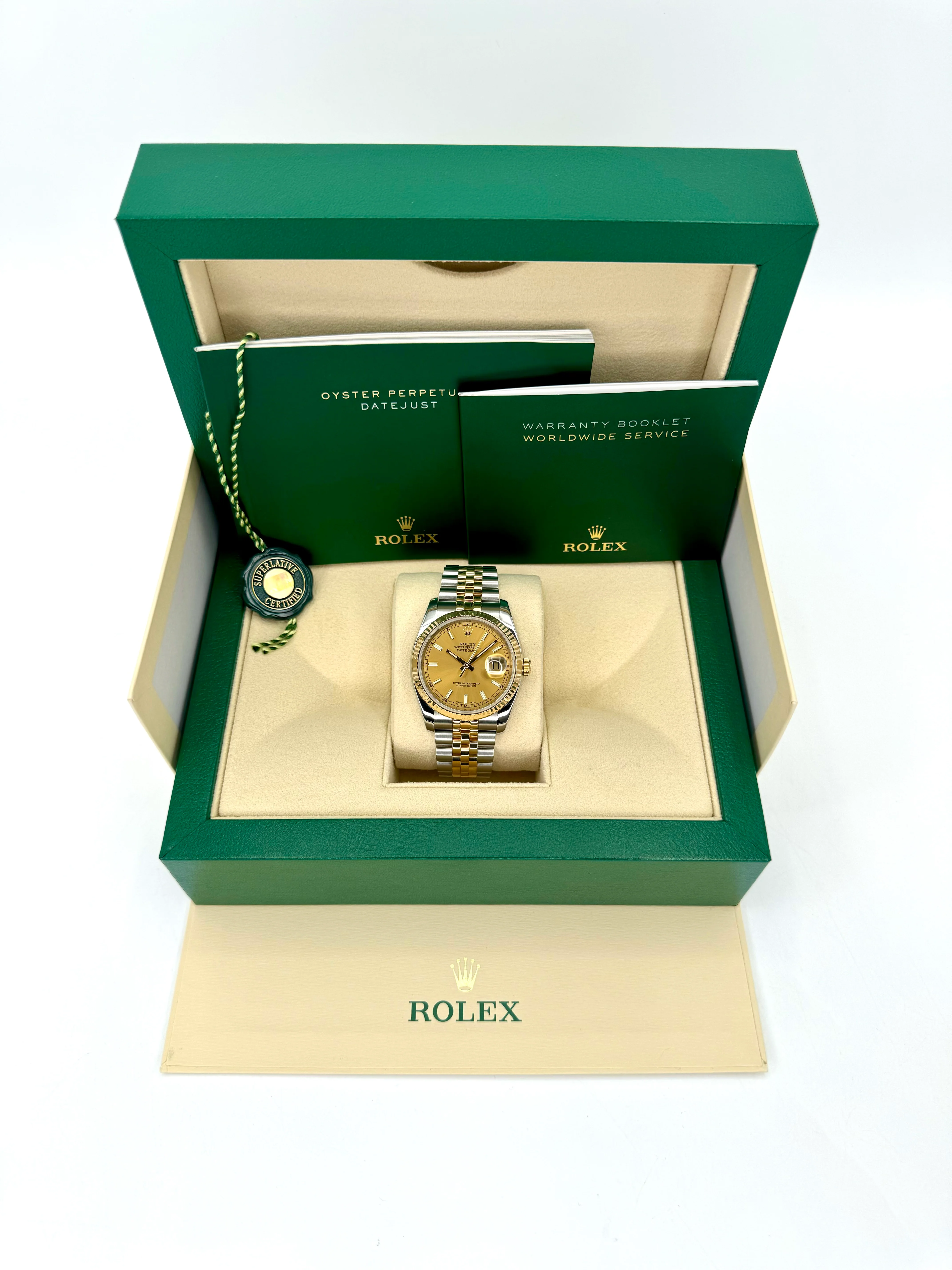 Rolex Datejust 36mm 116233 Two-Tone Jubilee Champagne Stick Dial - Image 11