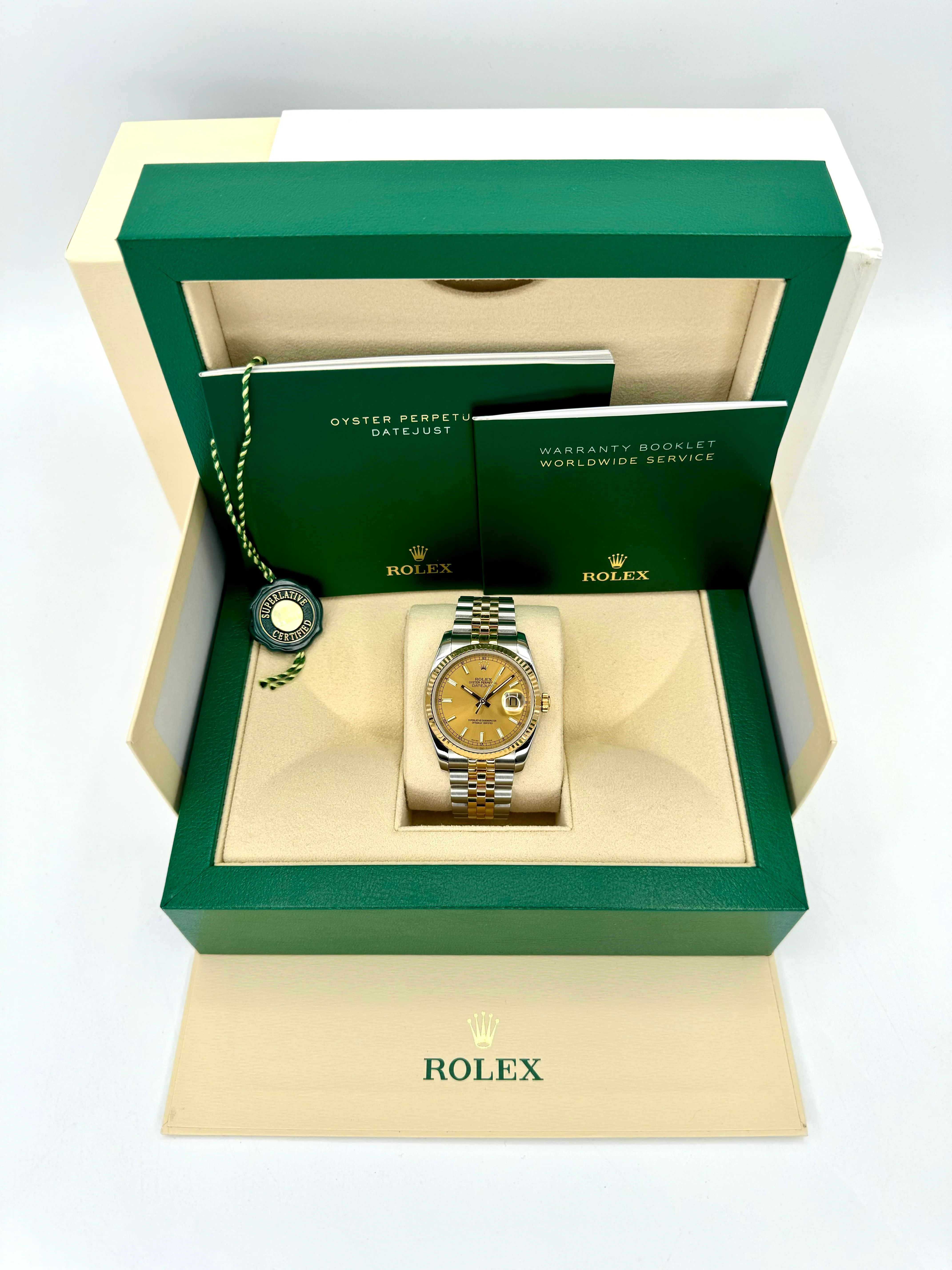 Rolex Datejust 36mm 116233 Two-Tone Jubilee Champagne Stick Dial - Image 12