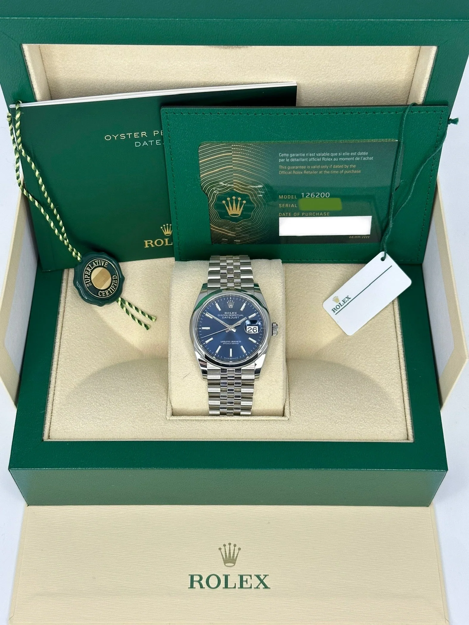 NEW 2025 Rolex Datejust 36mm 126200 Jubilee Blue Dial - Image 9