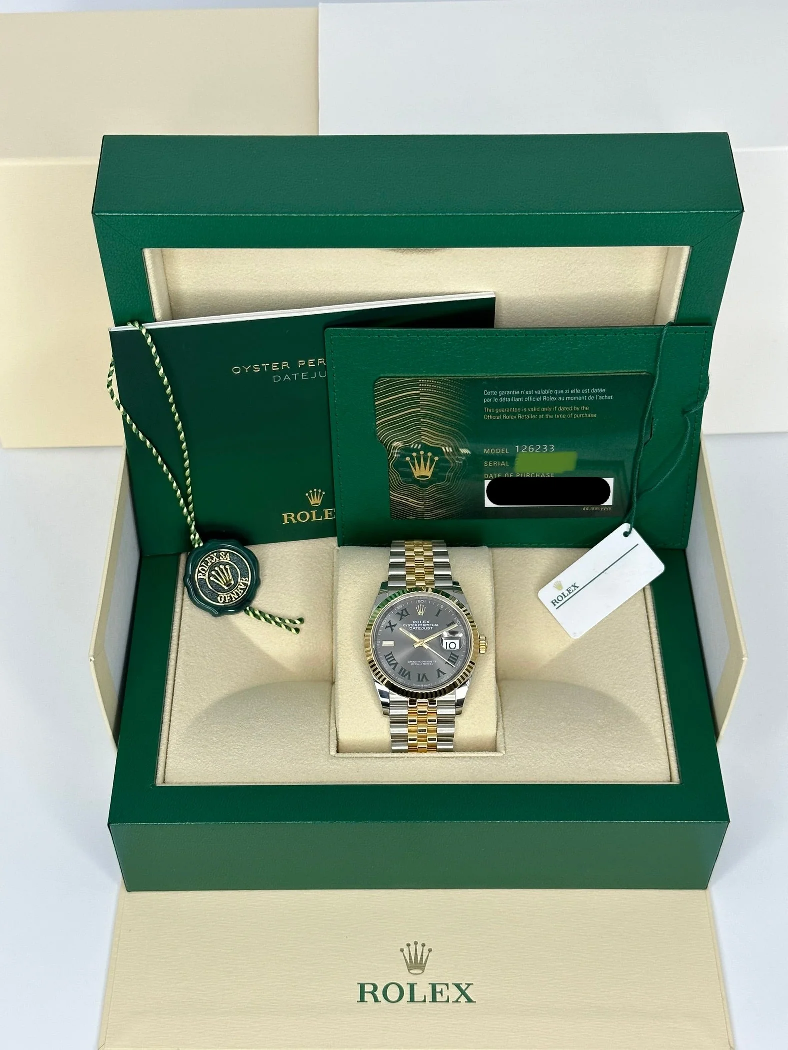 NEW 2025 Rolex Datejust 36mm 126233 Two-Tone Jubilee Wimbledon Dial - Image 6