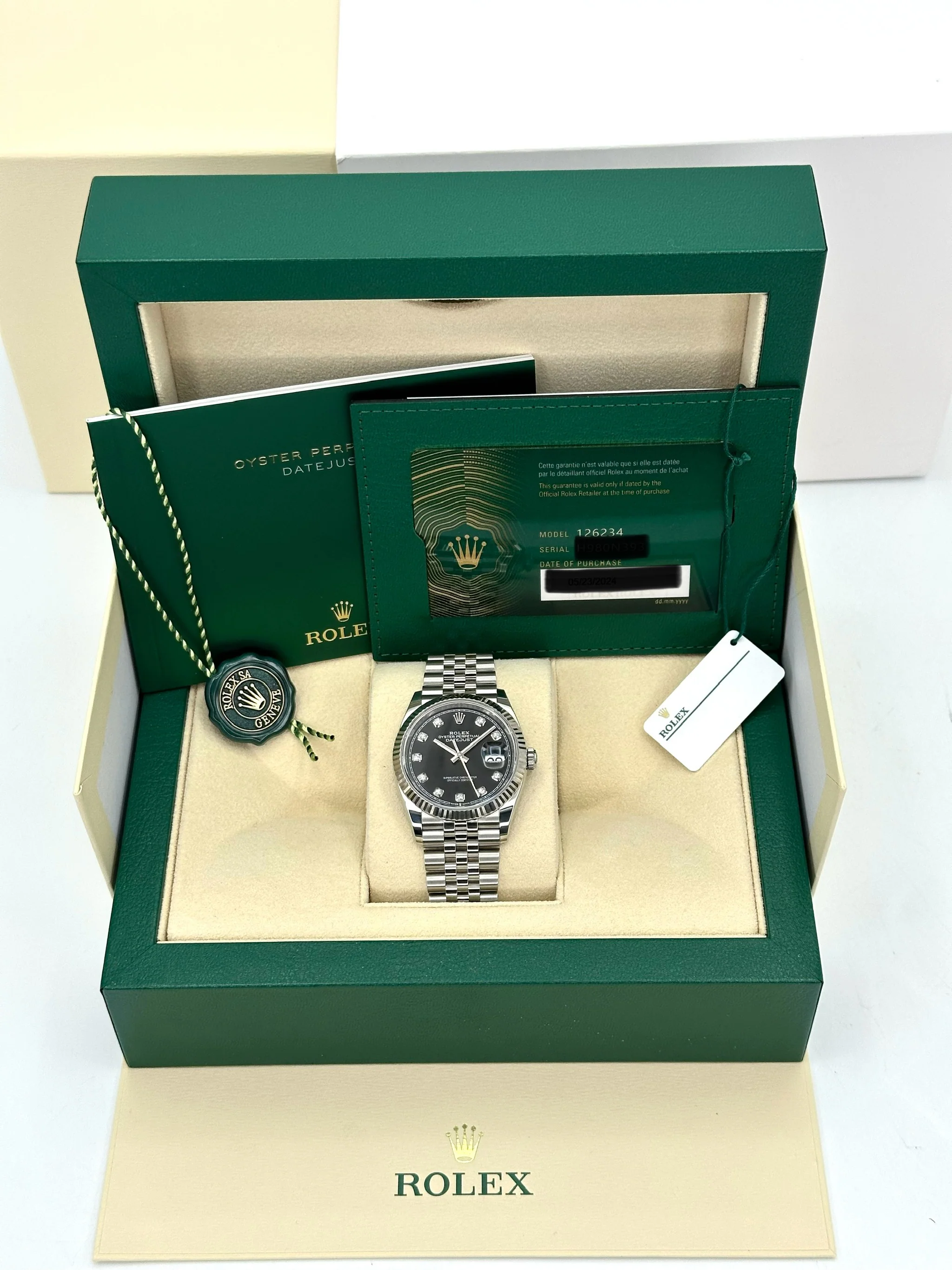 NEW 2025 Rolex Datejust 36mm 126234 Jubilee Black Diamond Dial - Image 10
