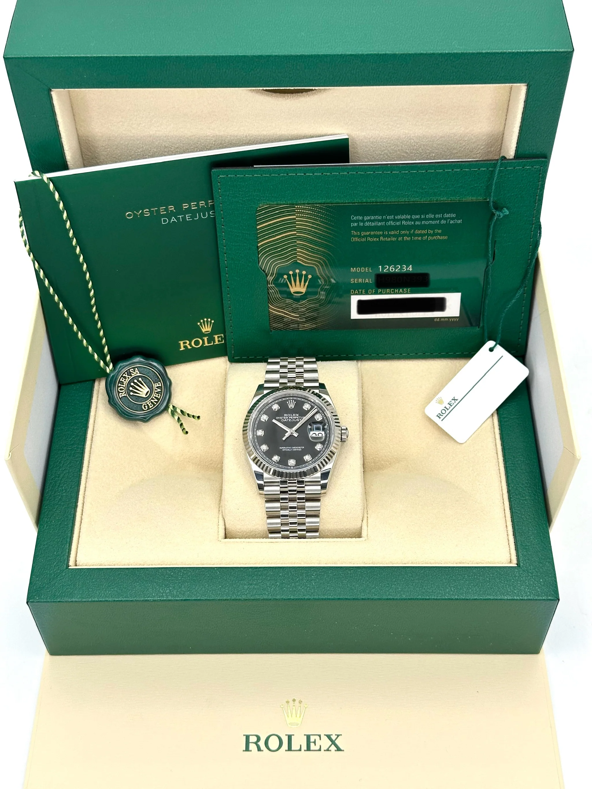 NEW 2025 Rolex Datejust 36mm 126234 Jubilee Black Diamond Dial - Image 9