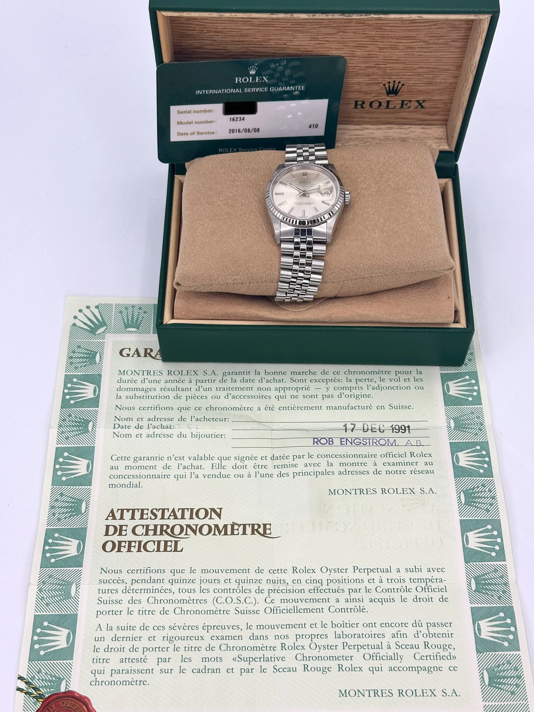 1991 Rolex Datejust 36mm 16234 Stainless Steel Jubilee Silver Dial - Image 11