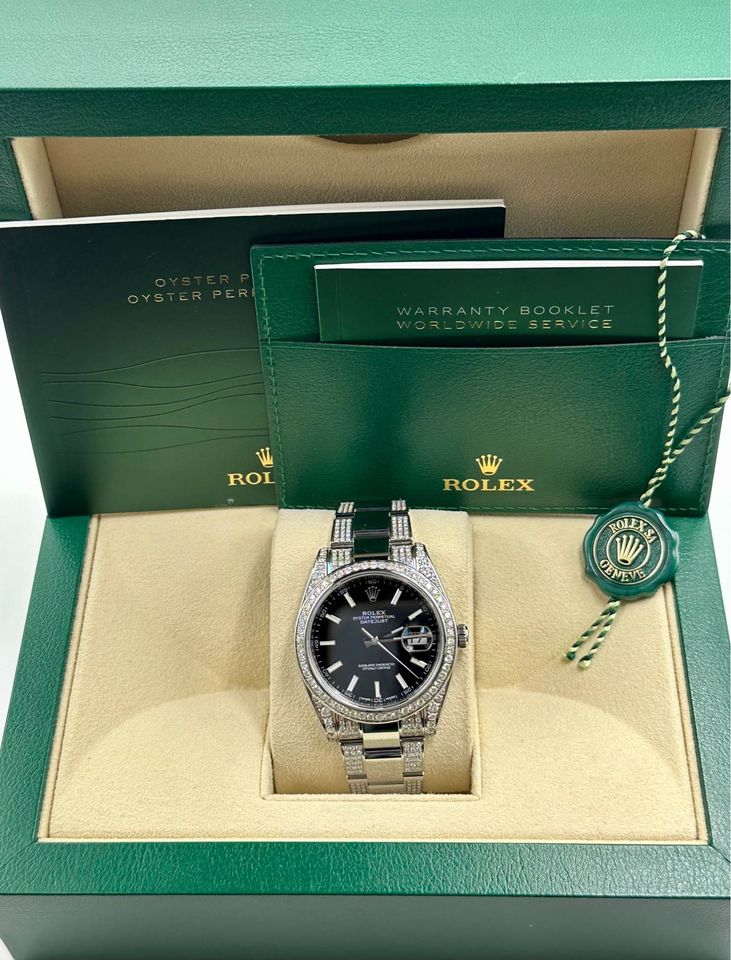 Rolex Datejust 41mm 126300 Diamonds Oyster Black Stick Dial - Image 9