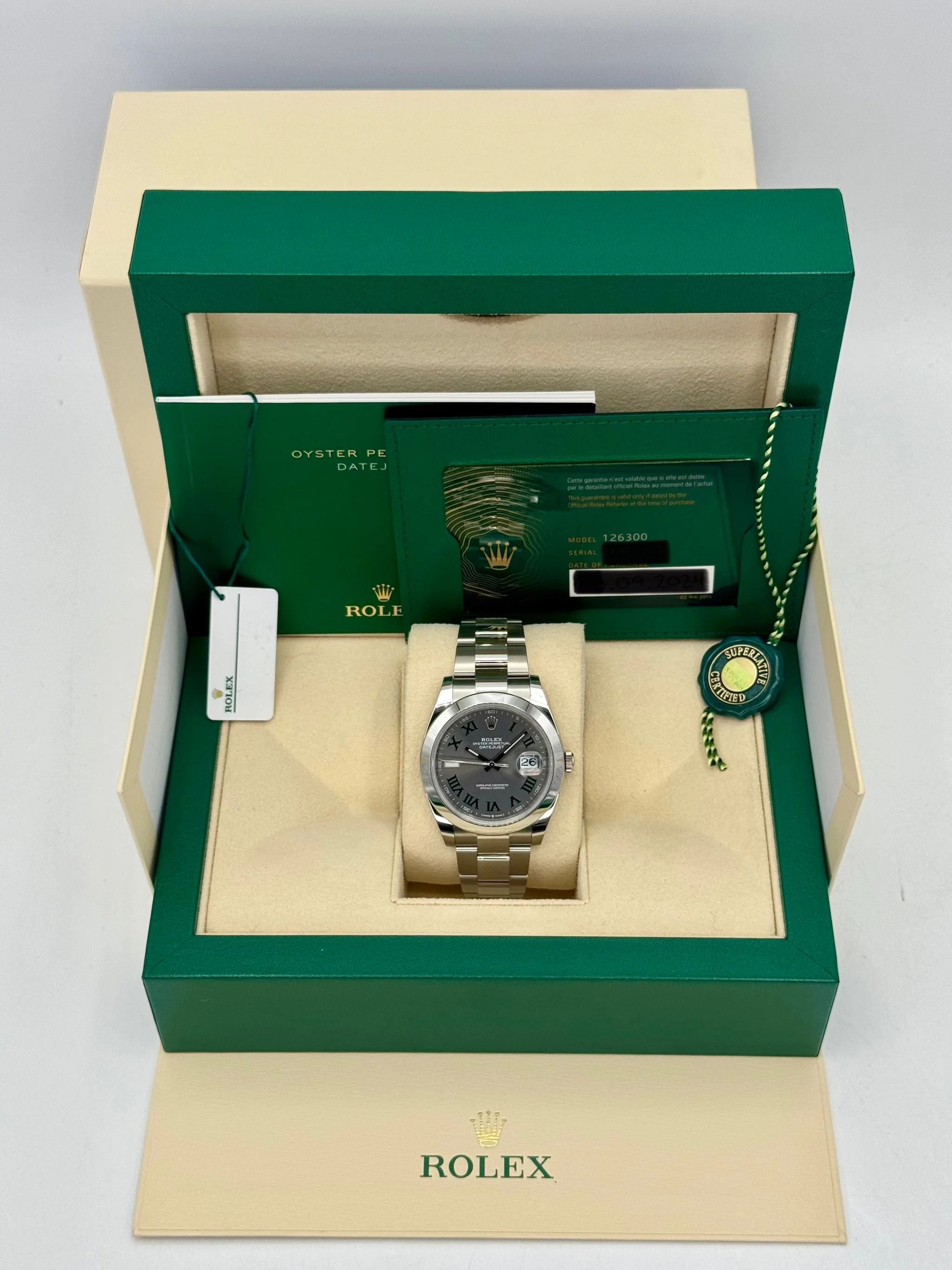 NEW 2025 Rolex Datejust 41mm 126300 Wimbledon Dial Oyster - Image 8