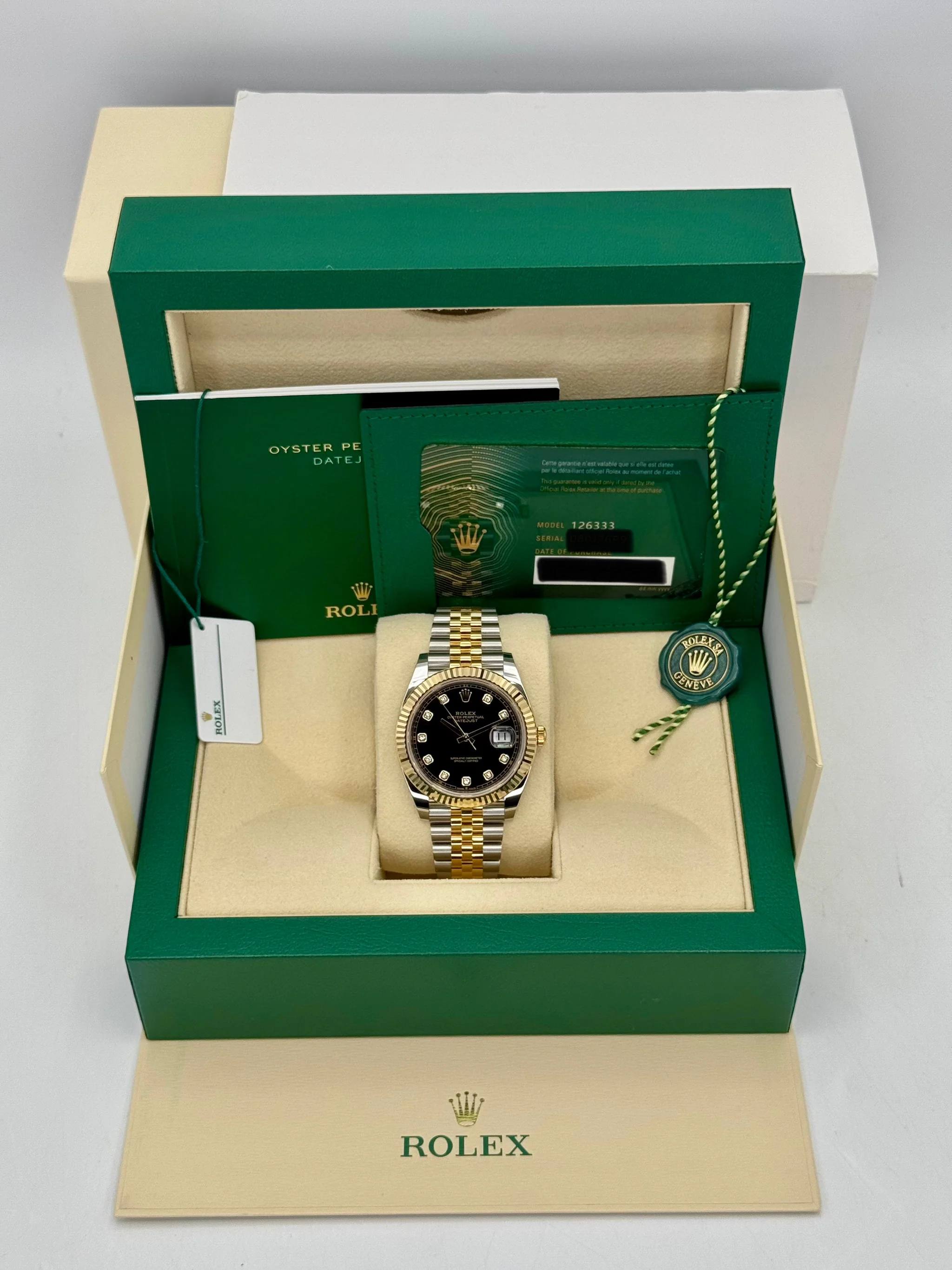 NEW 2025 Rolex Datejust 41mm 126333 Two-Tone Jubilee Black Diamond Dial - Image 8