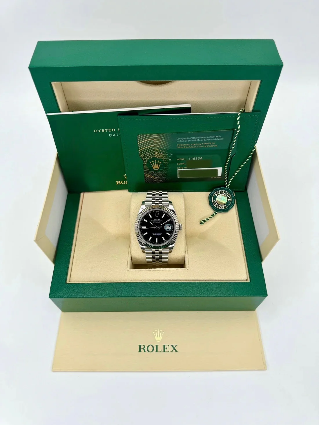 NEW 2025 Rolex Datejust 41mm 126334 Stainless Steel Jubilee Black Dial - Image 9