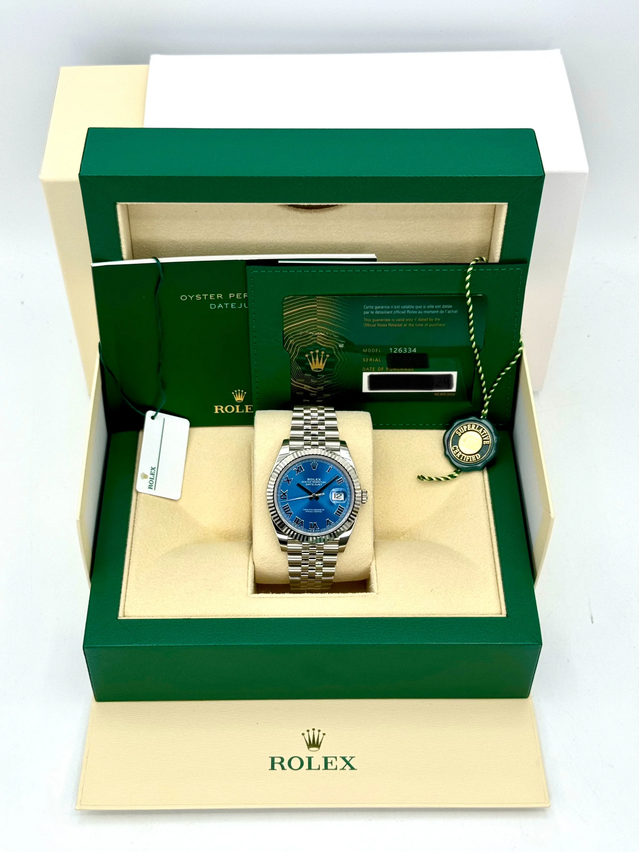 NEW 2025 Rolex Datejust 41mm 126334 Jubilee Blue Roman Numeral Dial - Image 10