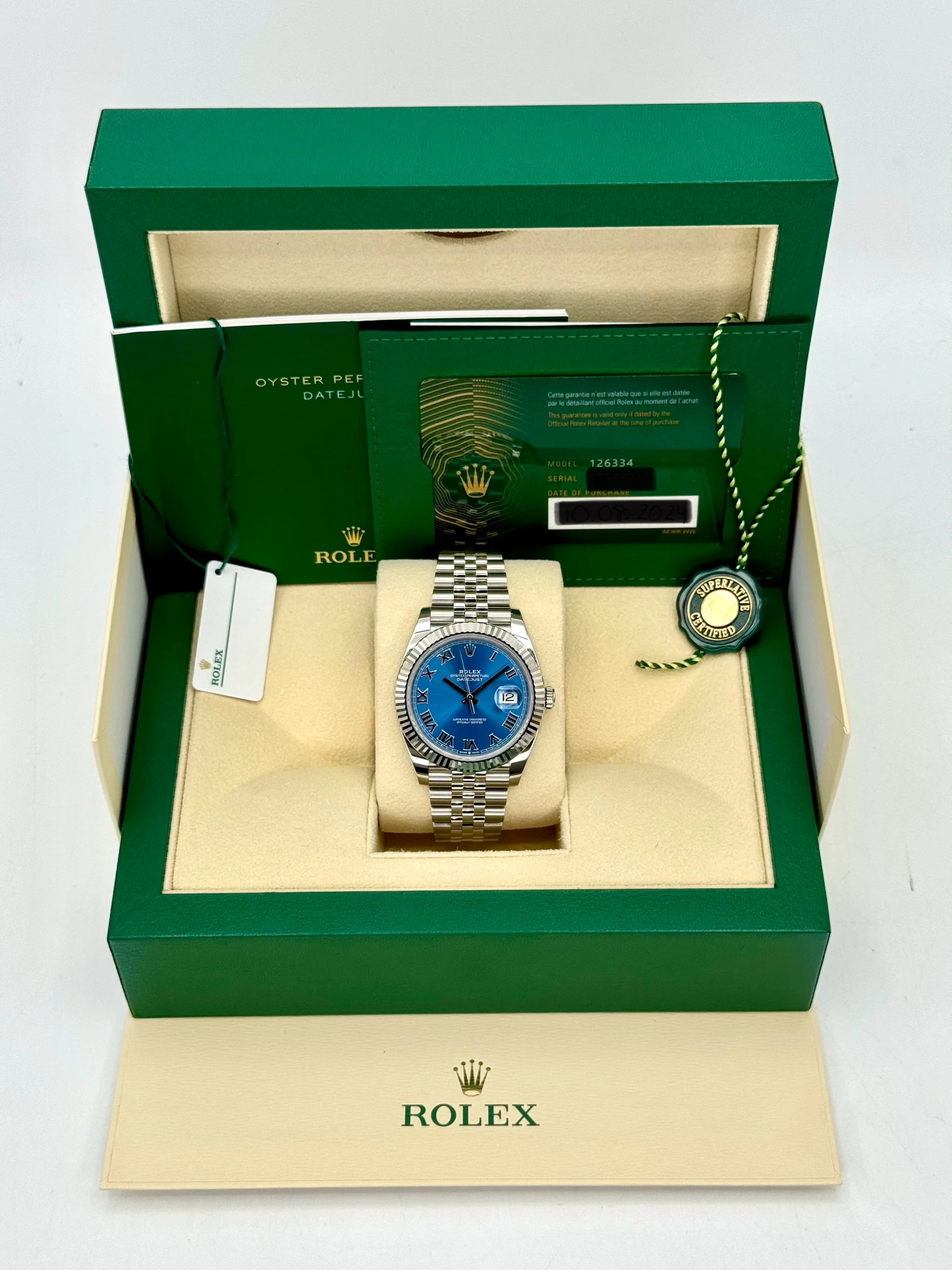 NEW 2025 Rolex Datejust 41mm 126334 Jubilee Blue Roman Numeral Dial - Image 9