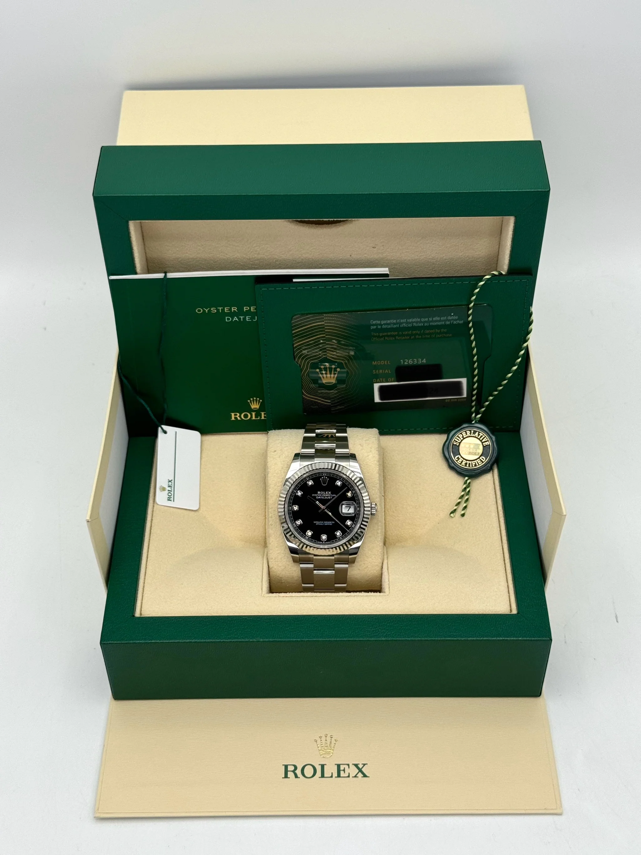 NEW 2025 Rolex Datejust 41mm 126334 Oyster Black Diamond Dial - Image 10