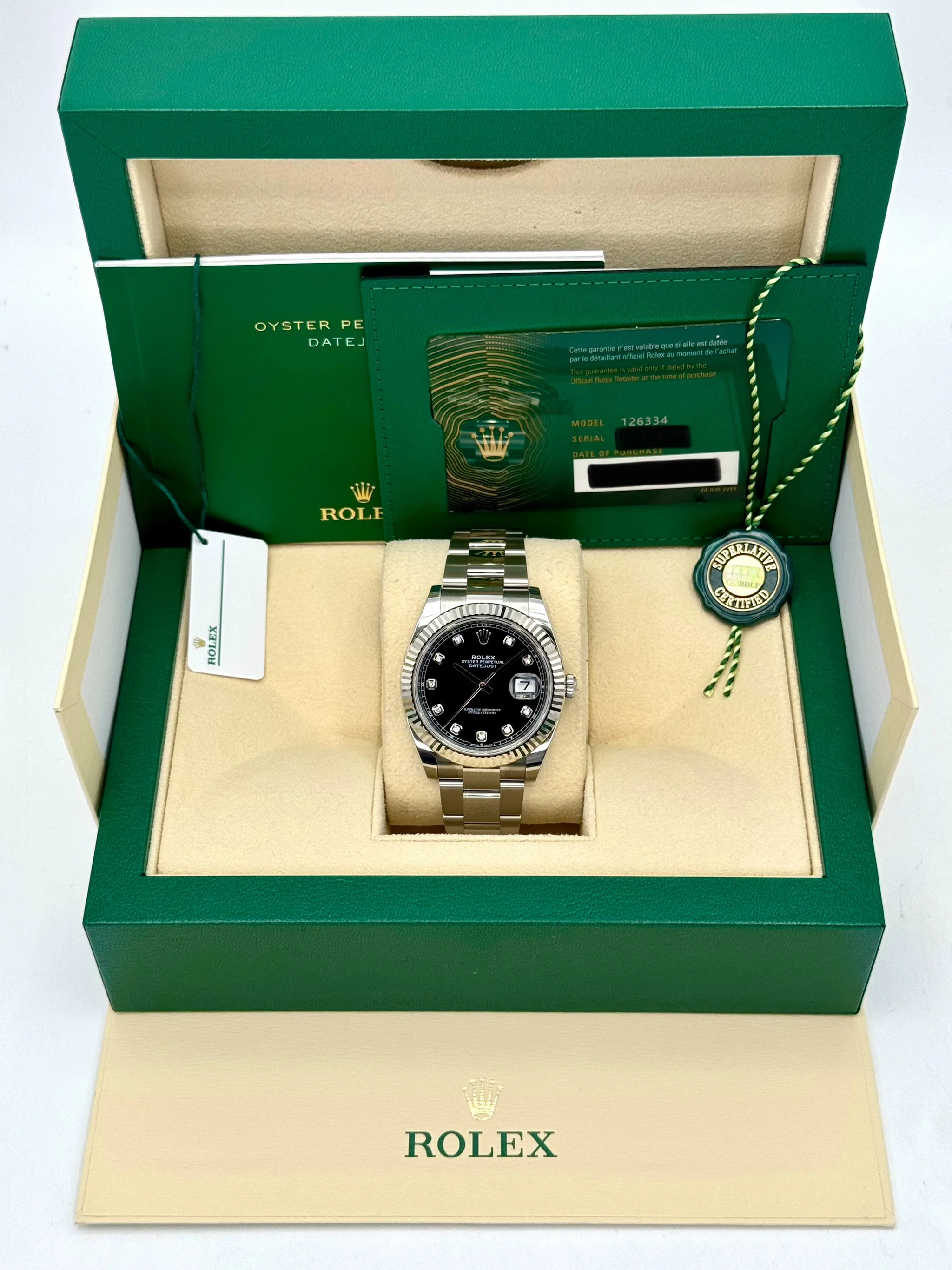 NEW 2025 Rolex Datejust 41mm 126334 Oyster Black Diamond Dial - Image 9