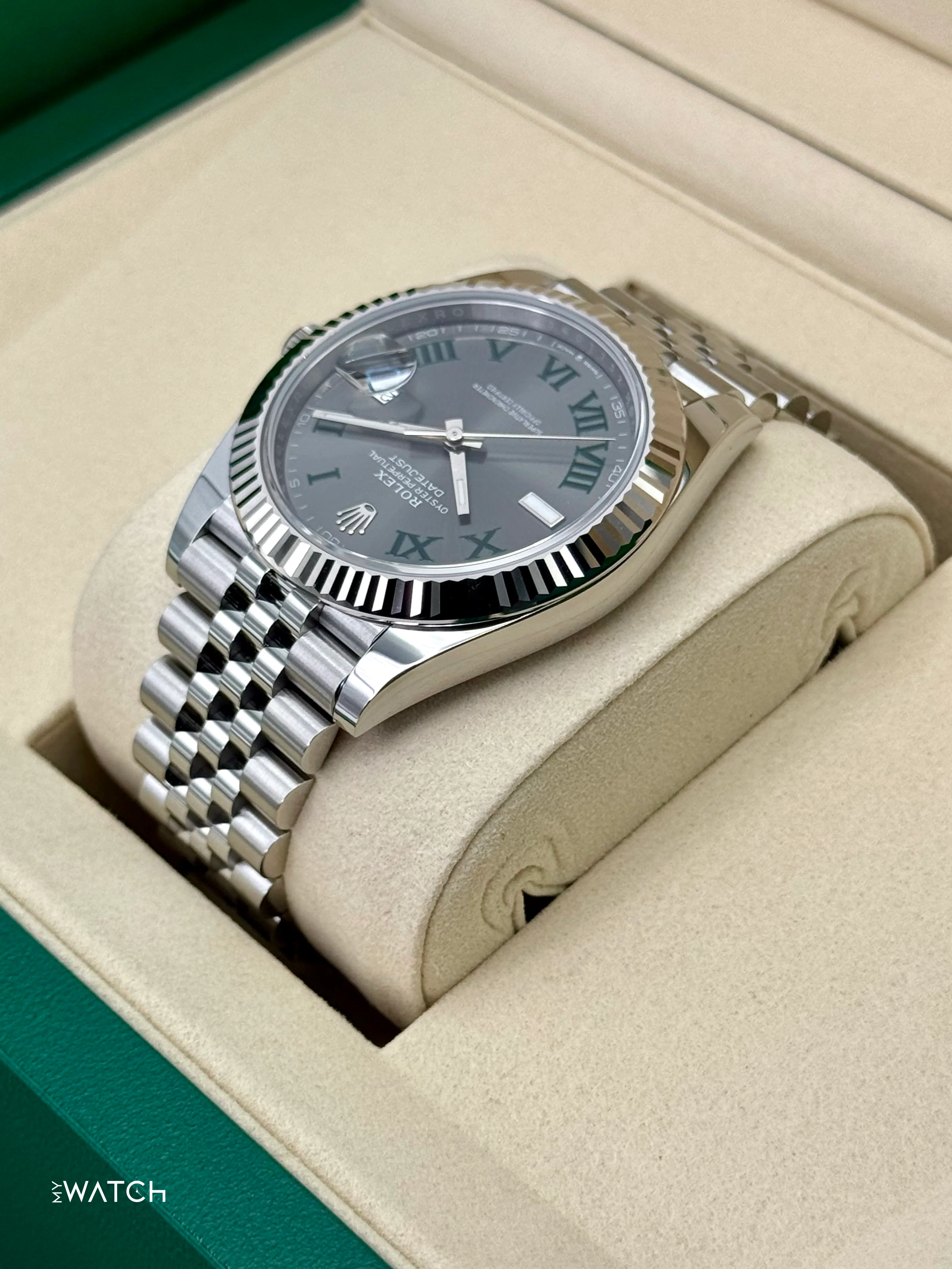 NEW 2025 Rolex Datejust 41mm 126334 Jubilee Wimbledon Dial - Image 7