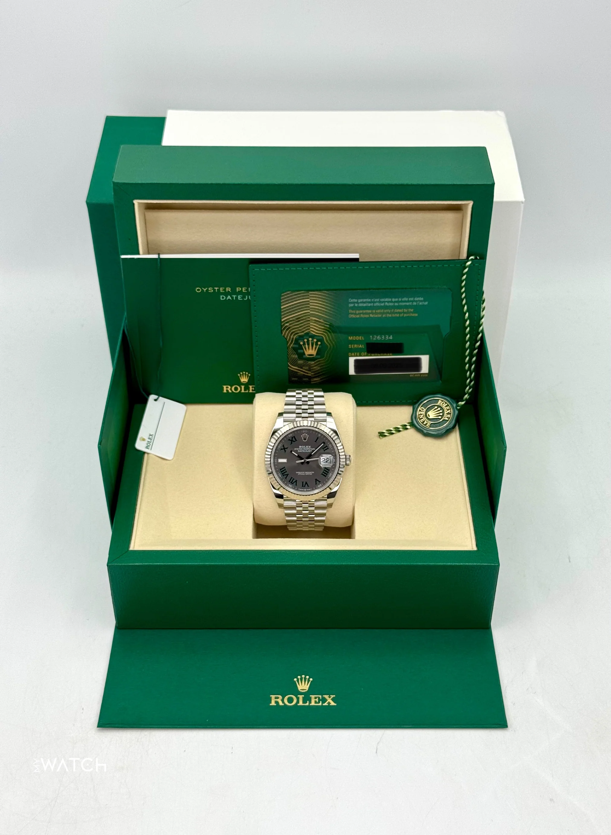 NEW 2025 Rolex Datejust 41mm 126334 Jubilee Wimbledon Dial - Image 9