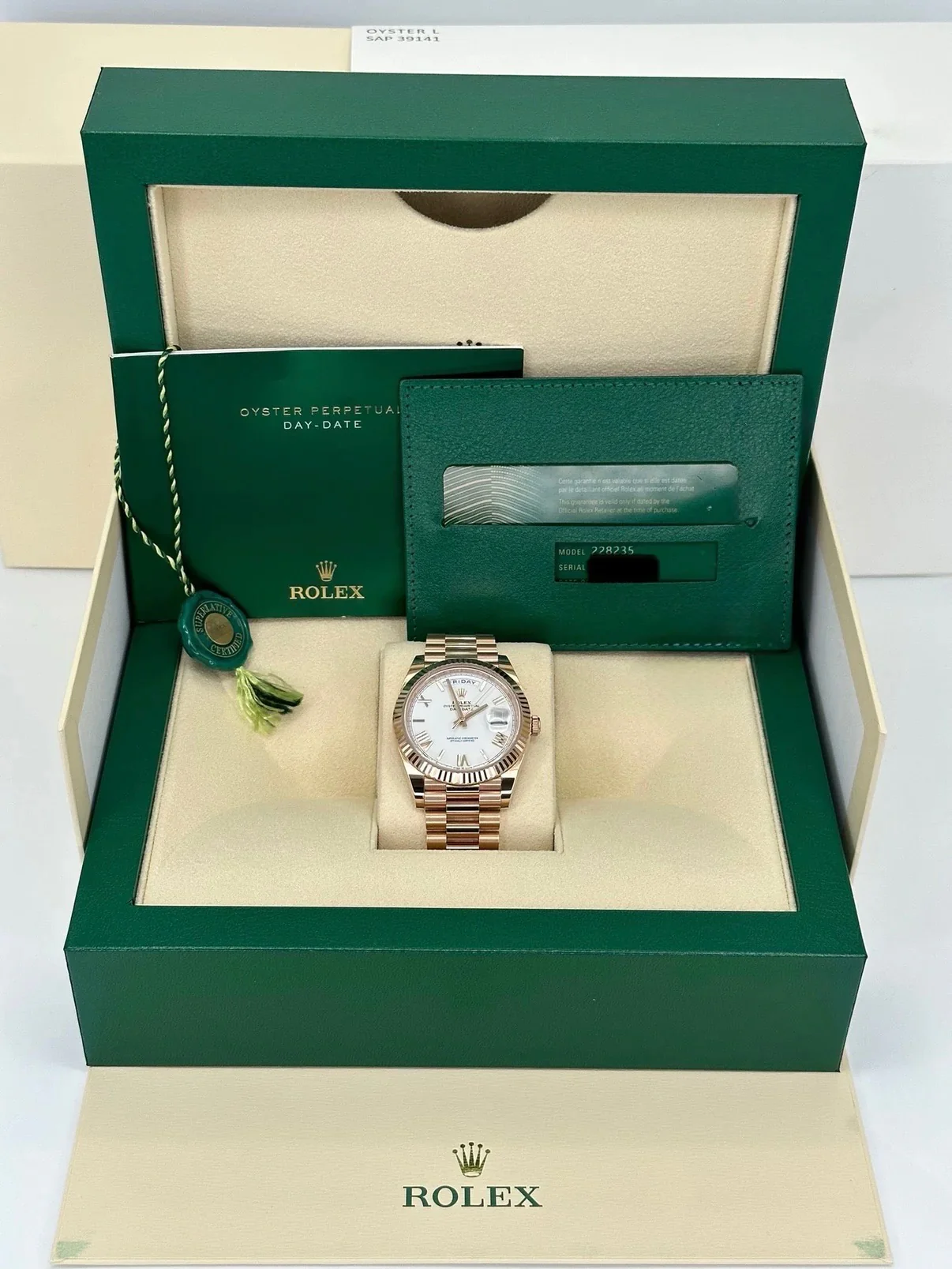 NEW 2025 Rolex Day-Date 228235 Presidential Rose Gold White Dial - Image 10