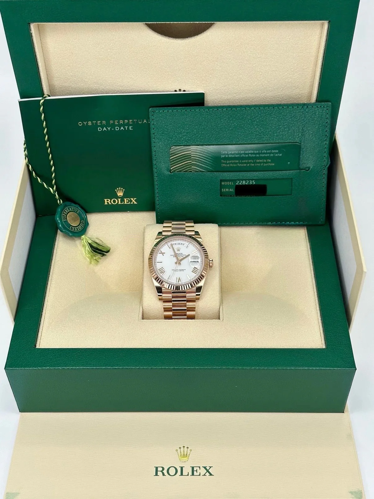 NEW 2025 Rolex Day-Date 228235 Presidential Rose Gold White Dial - Image 9