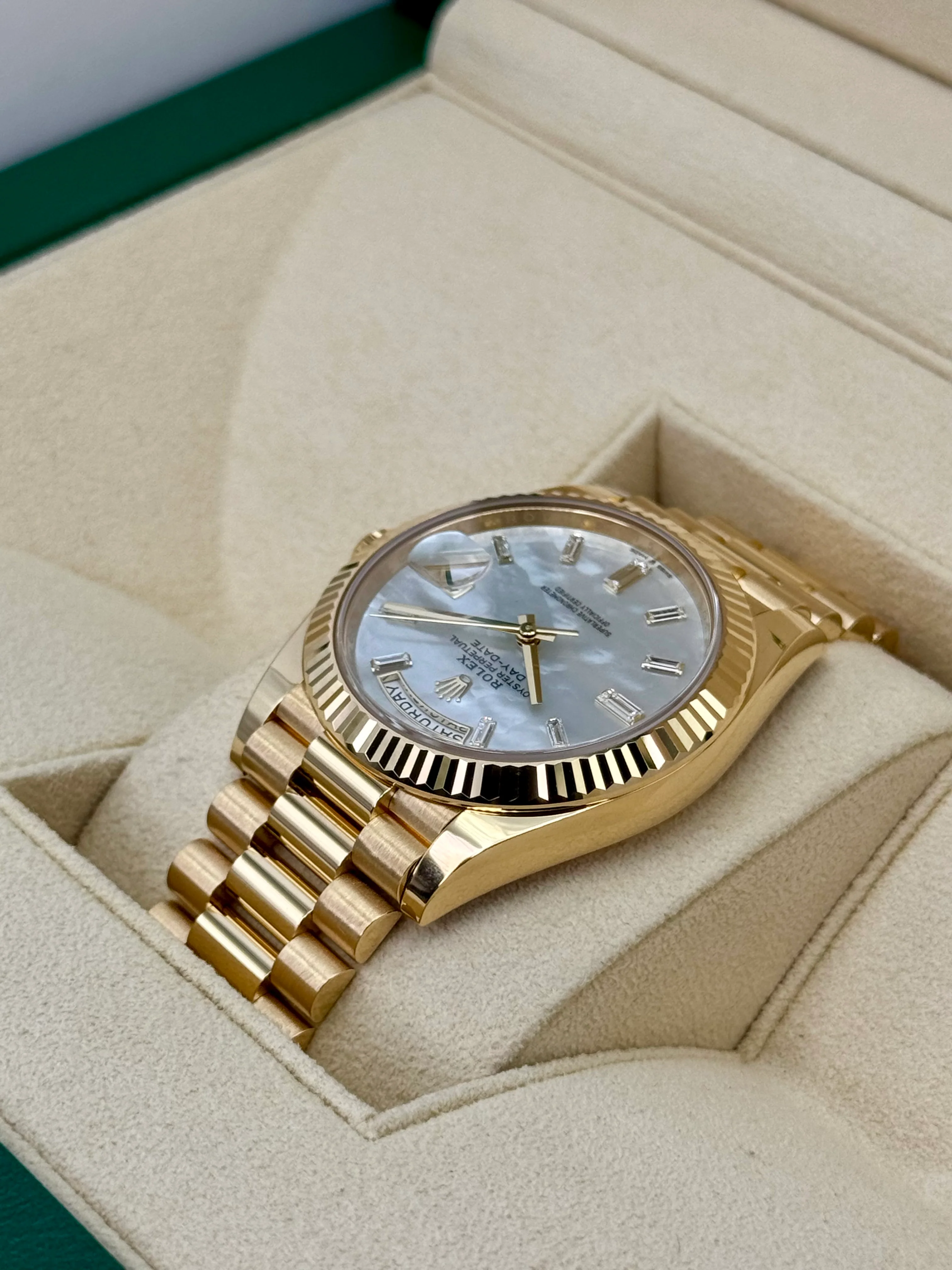 NEW 2025 Rolex Day-Date 40mm 228238 Mother Of Pearl Diamond Dial - Image 7