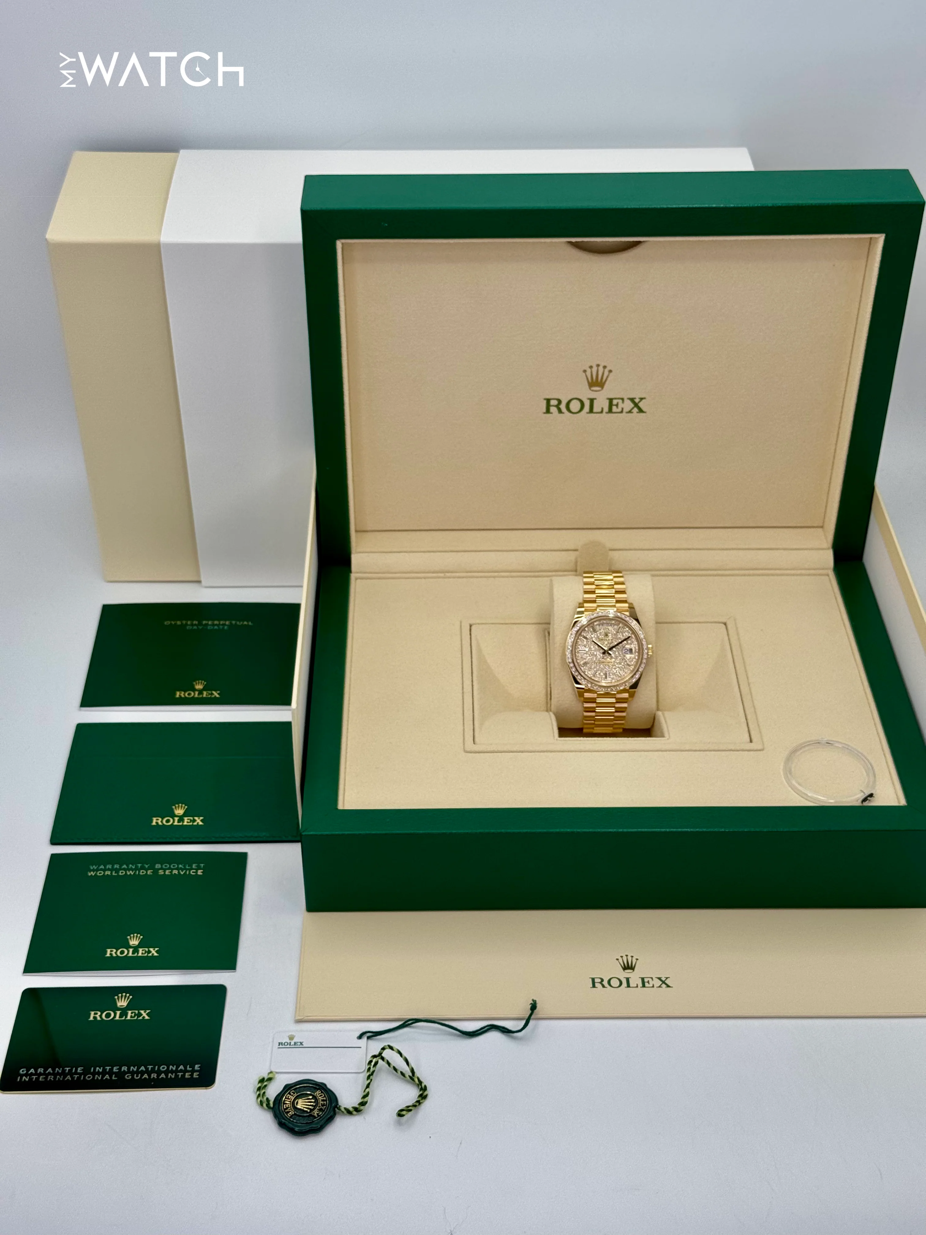2025 Rolex Day-Date 40mm 228398TBR Diamond Paved Dial - Image 10