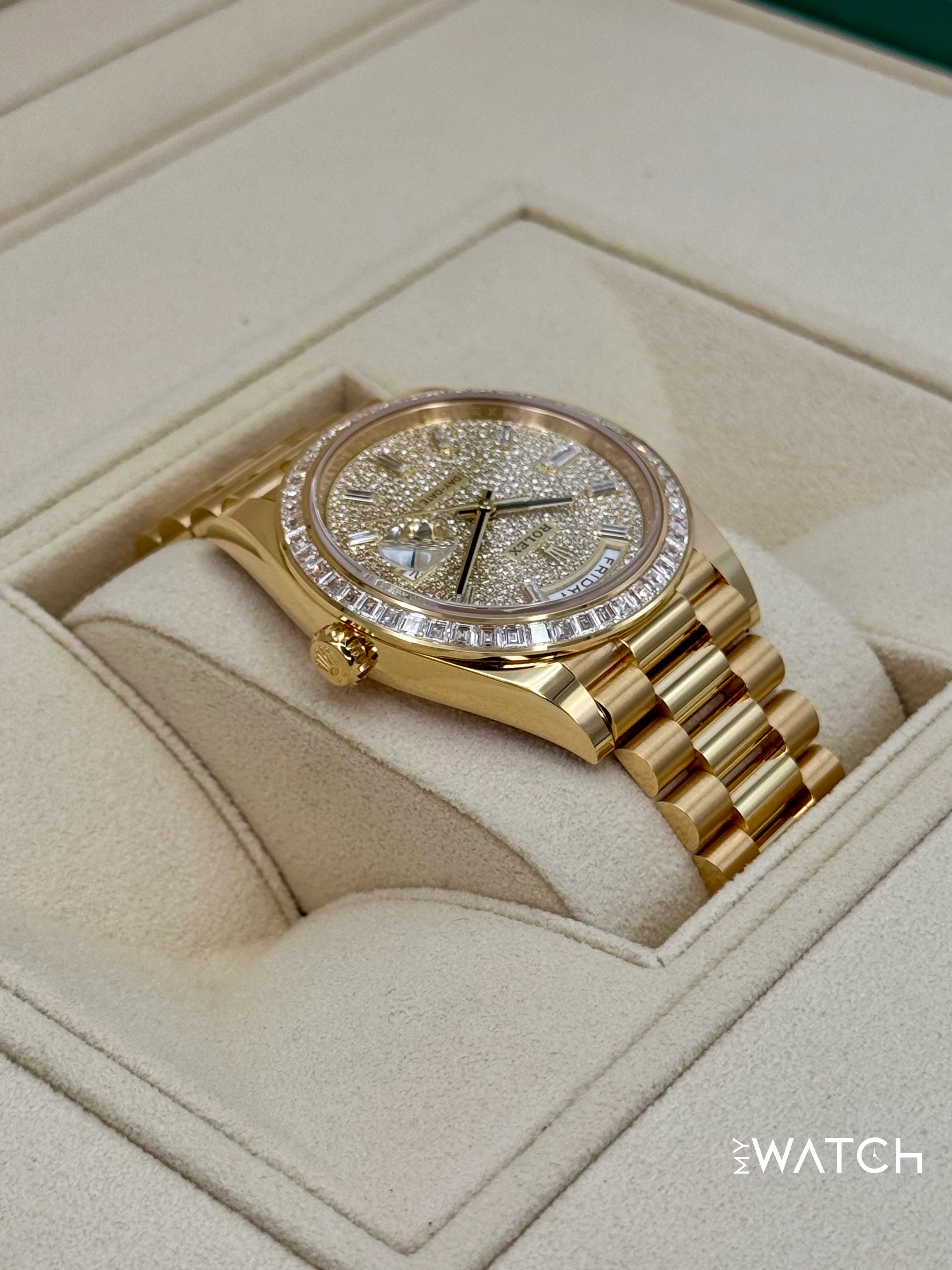 2025 Rolex Day-Date 40mm 228398TBR Diamond Paved Dial - Image 8