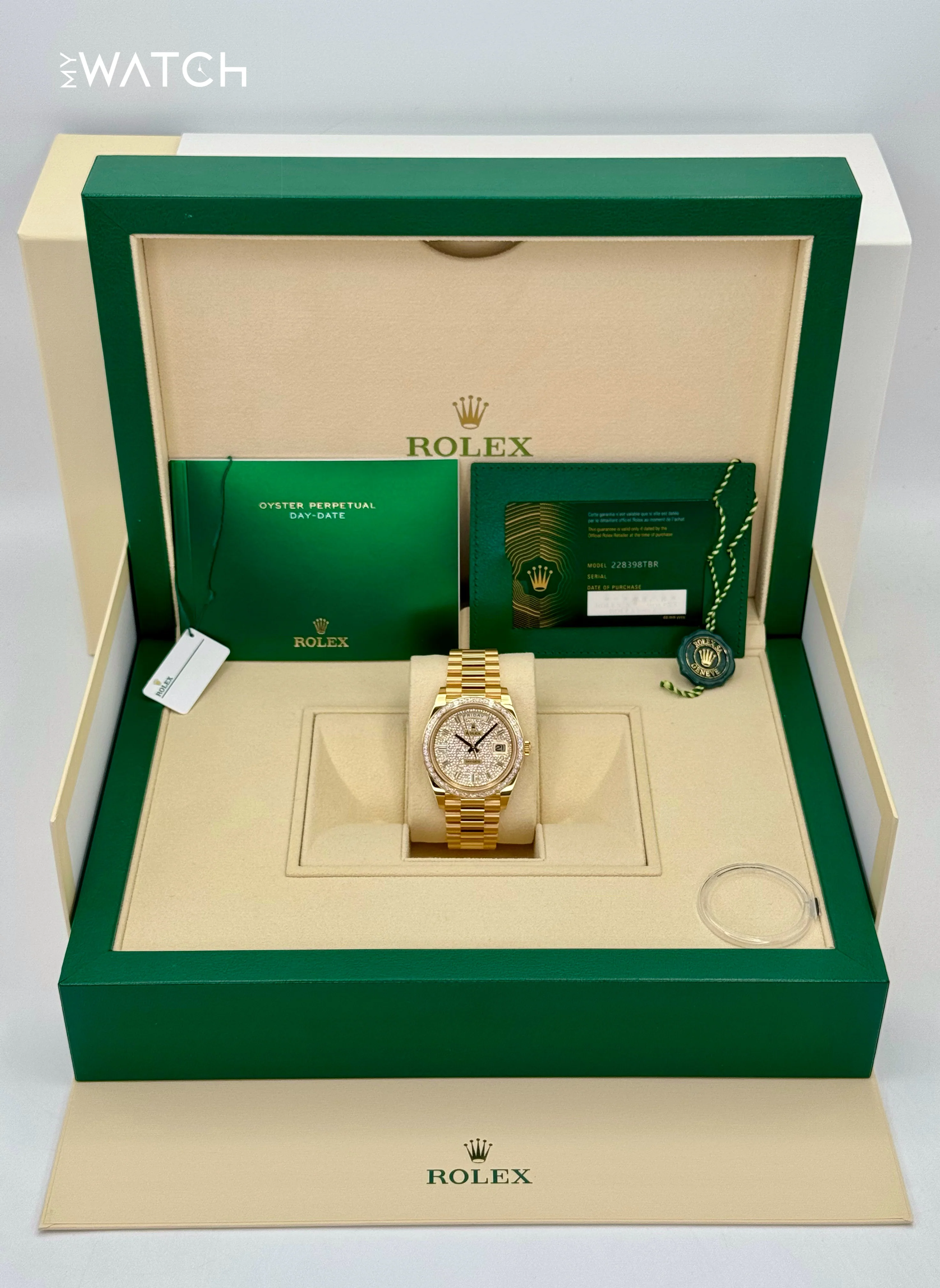 2025 Rolex Day-Date 40mm 228398TBR Diamond Paved Dial - Image 9