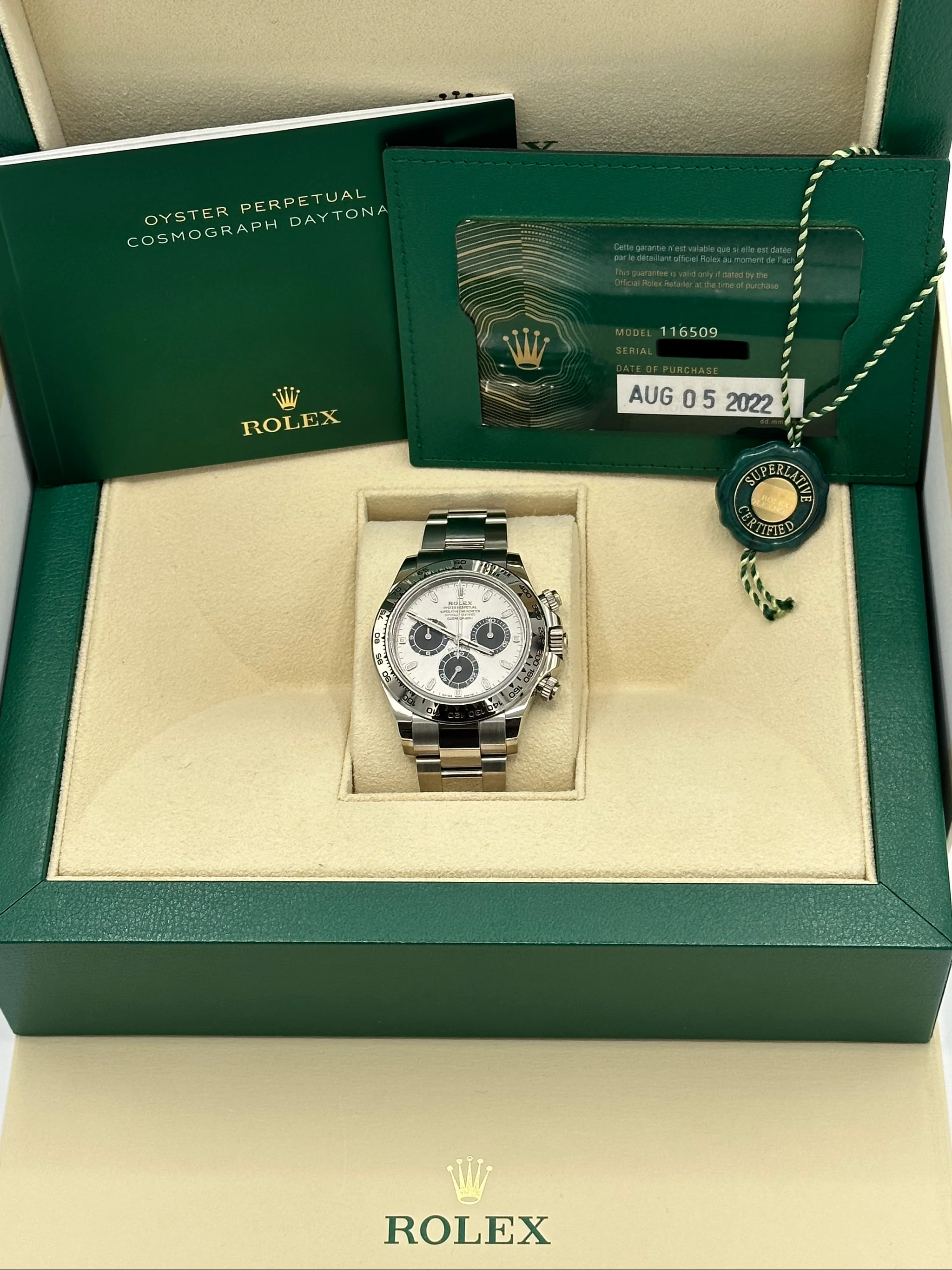 2022 Rolex Daytona 40mm 116509 White Gold Silver Dial - Image 11
