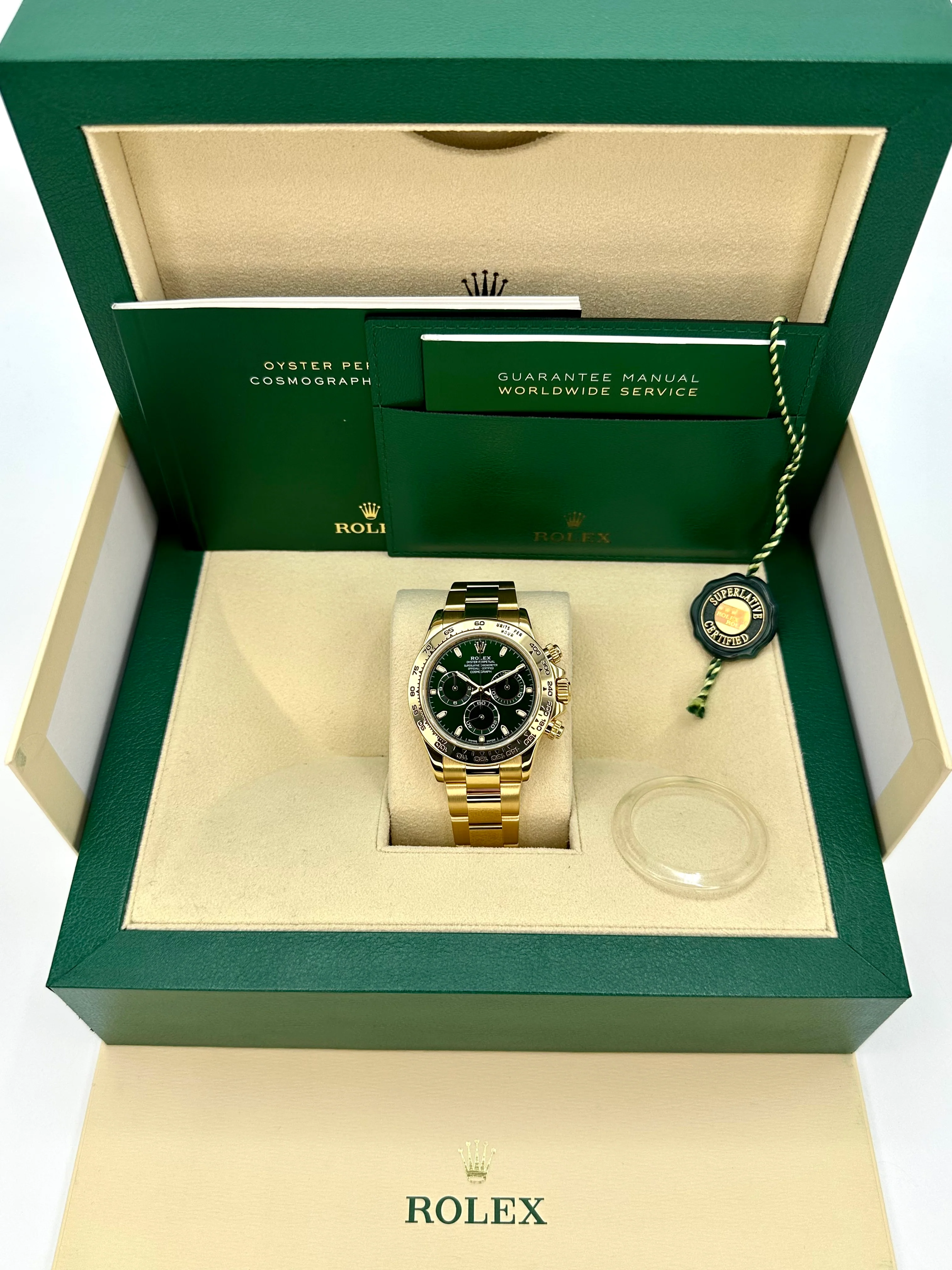 Rolex Daytona "John Mayer" 40mm 116508 Yellow Gold Green Dial - Image 11