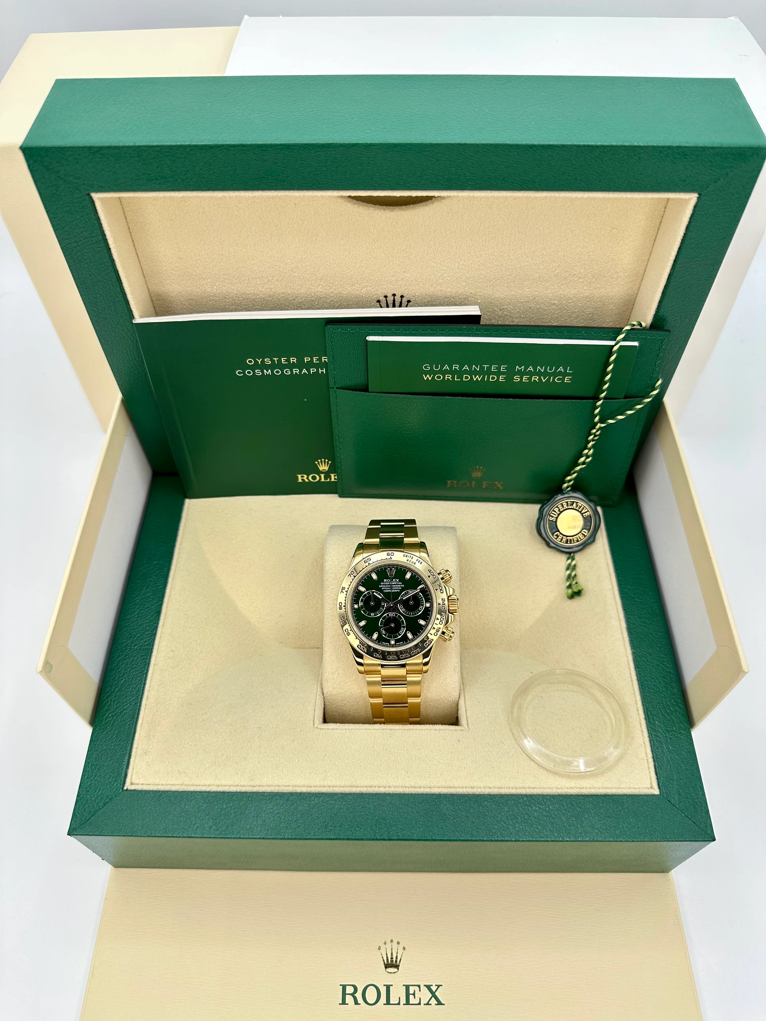 Rolex Daytona "John Mayer" 40mm 116508 Yellow Gold Green Dial - Image 12