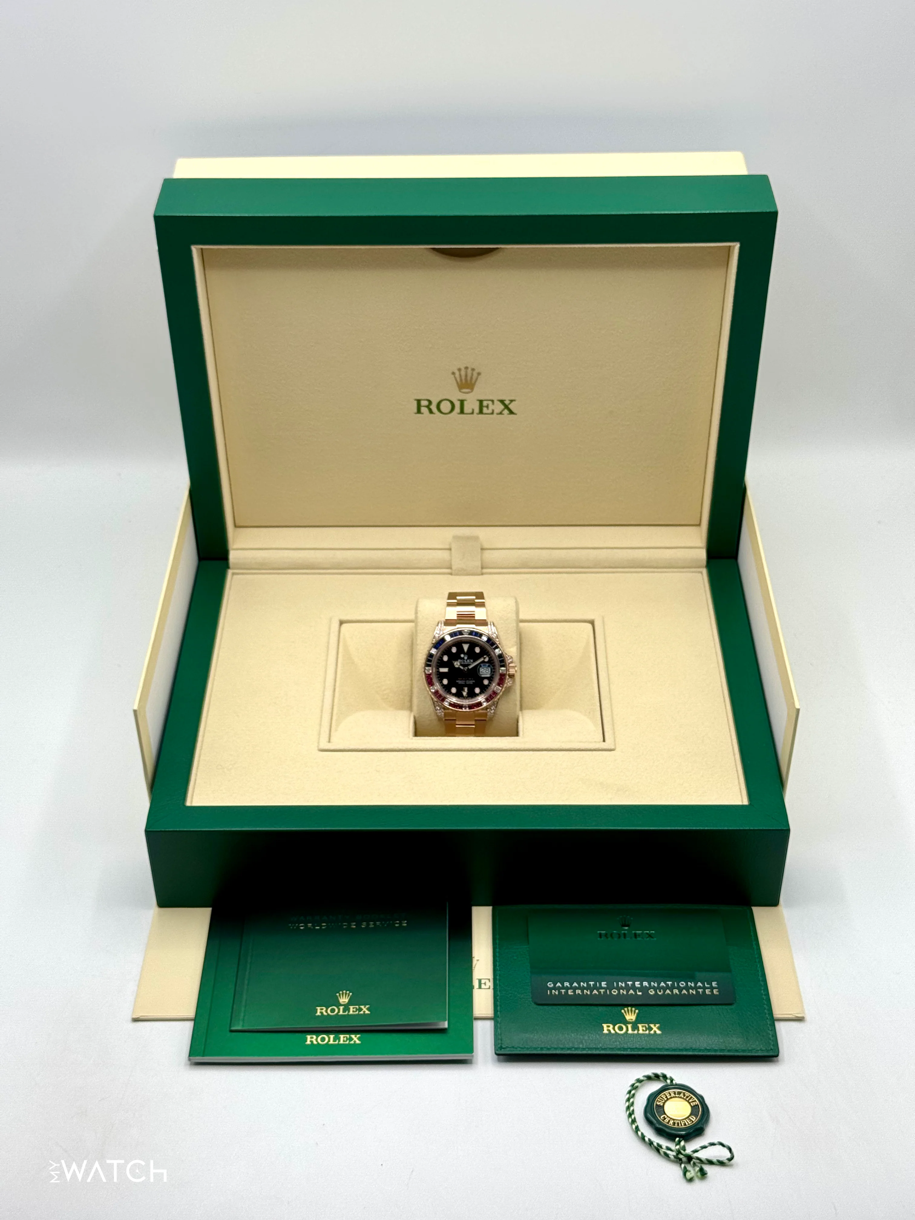 2021 Rolex GMT-Master II 40mm 126755SARU Rose Gold Sapphire and Ruby - Image 10