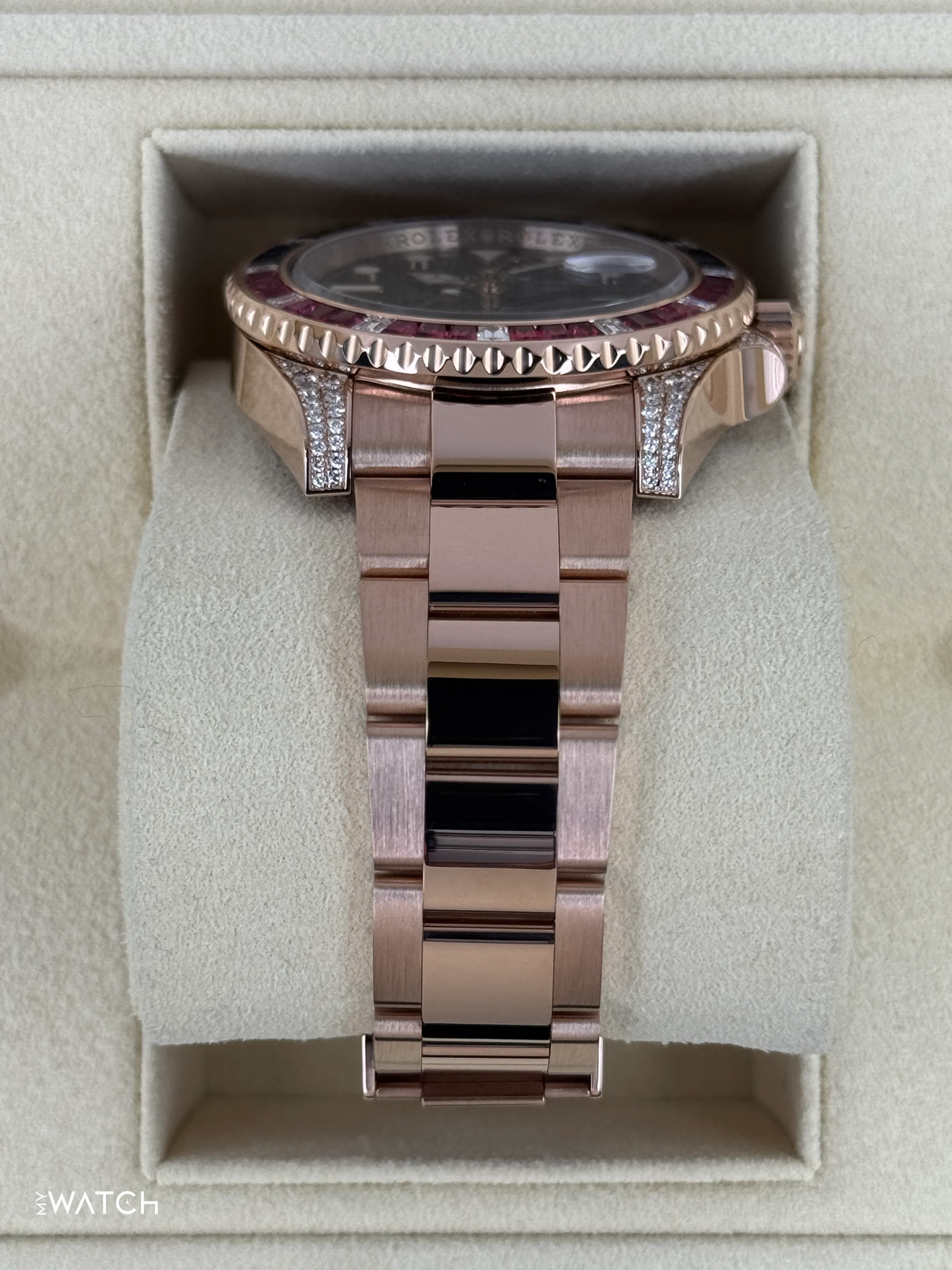 2021 Rolex GMT-Master II 40mm 126755SARU Rose Gold Sapphire and Ruby - Image 3