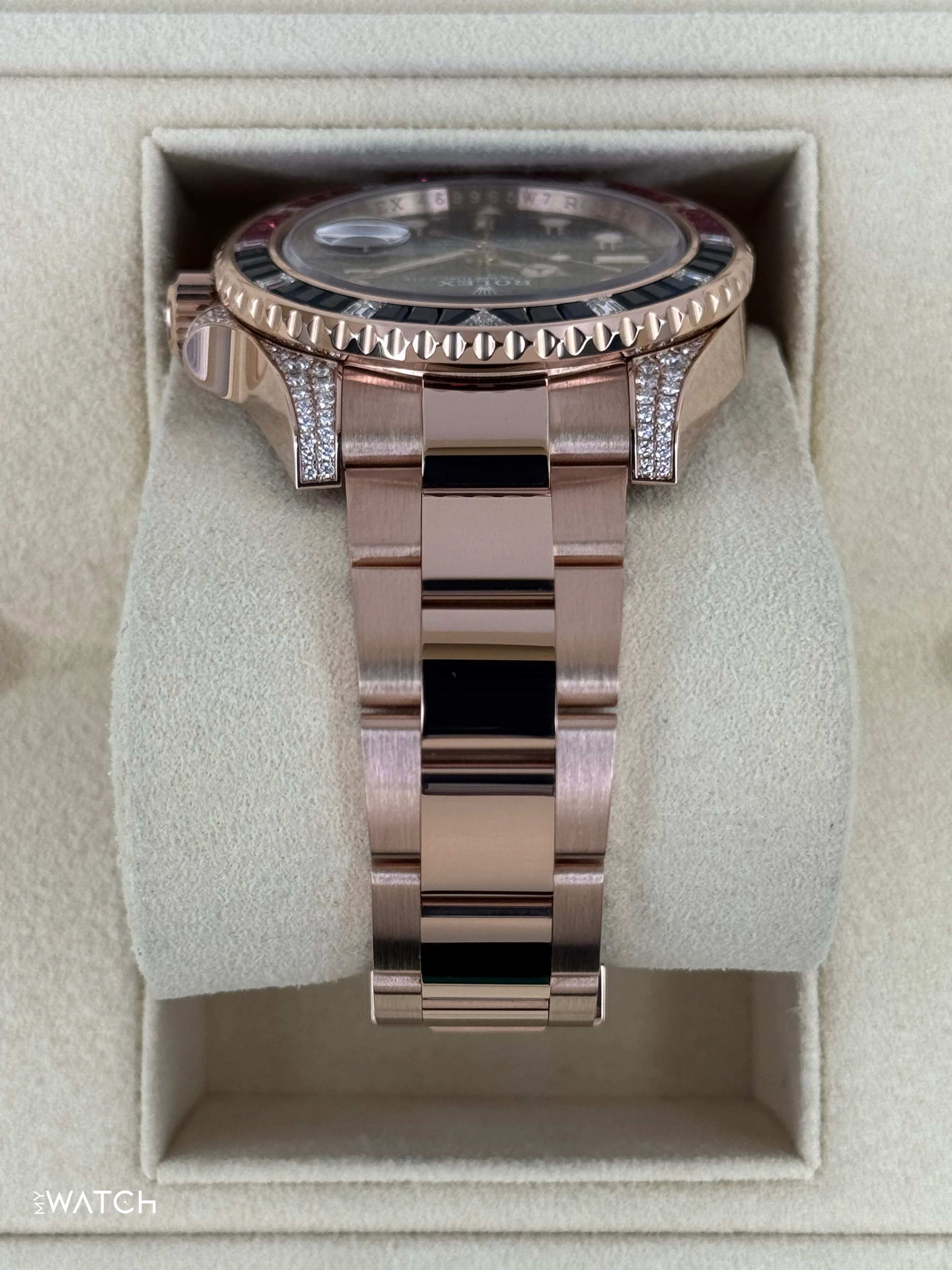 2021 Rolex GMT-Master II 40mm 126755SARU Rose Gold Sapphire and Ruby - Image 4