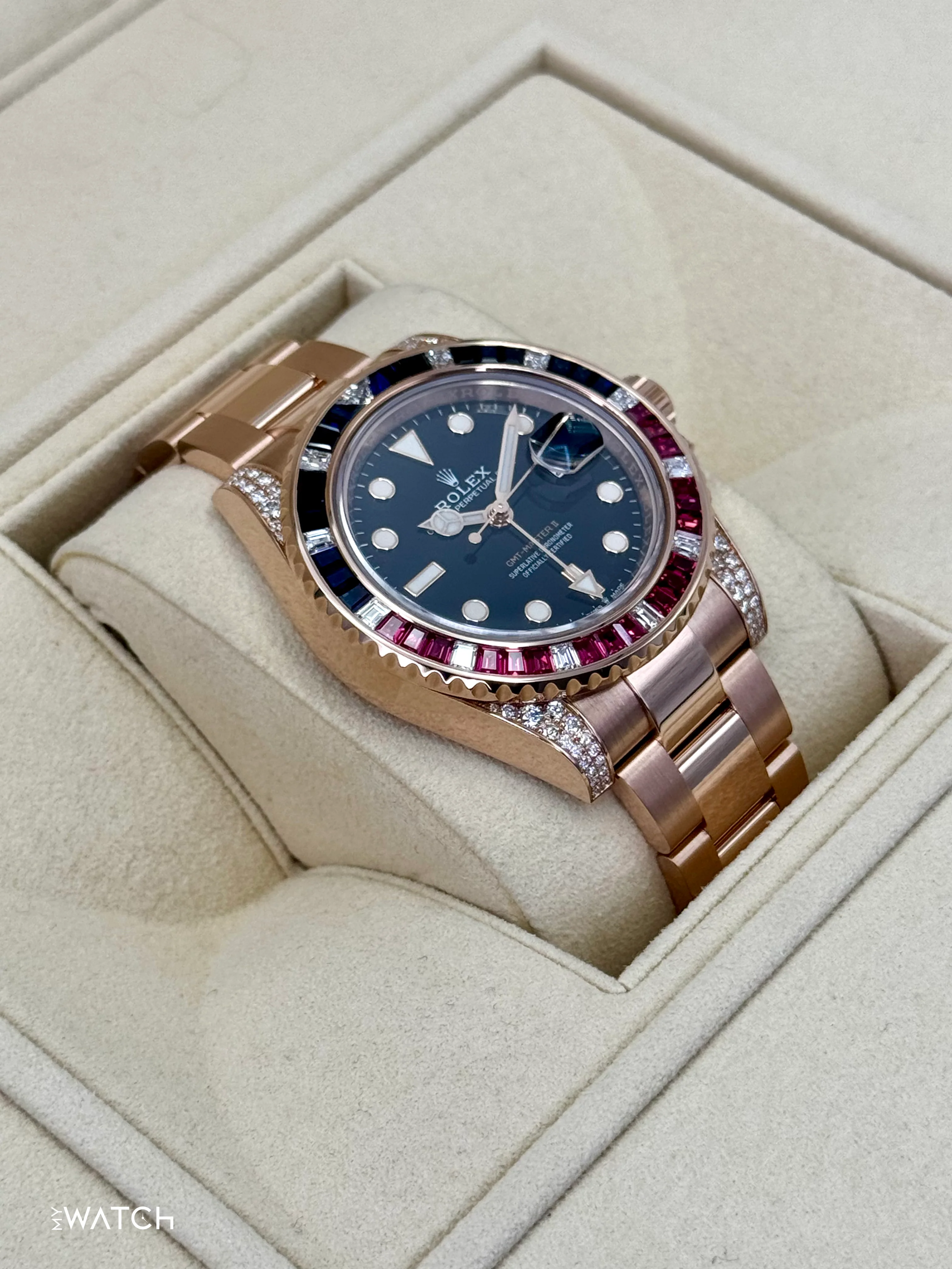 2021 Rolex GMT-Master II 40mm 126755SARU Rose Gold Sapphire and Ruby - Image 6