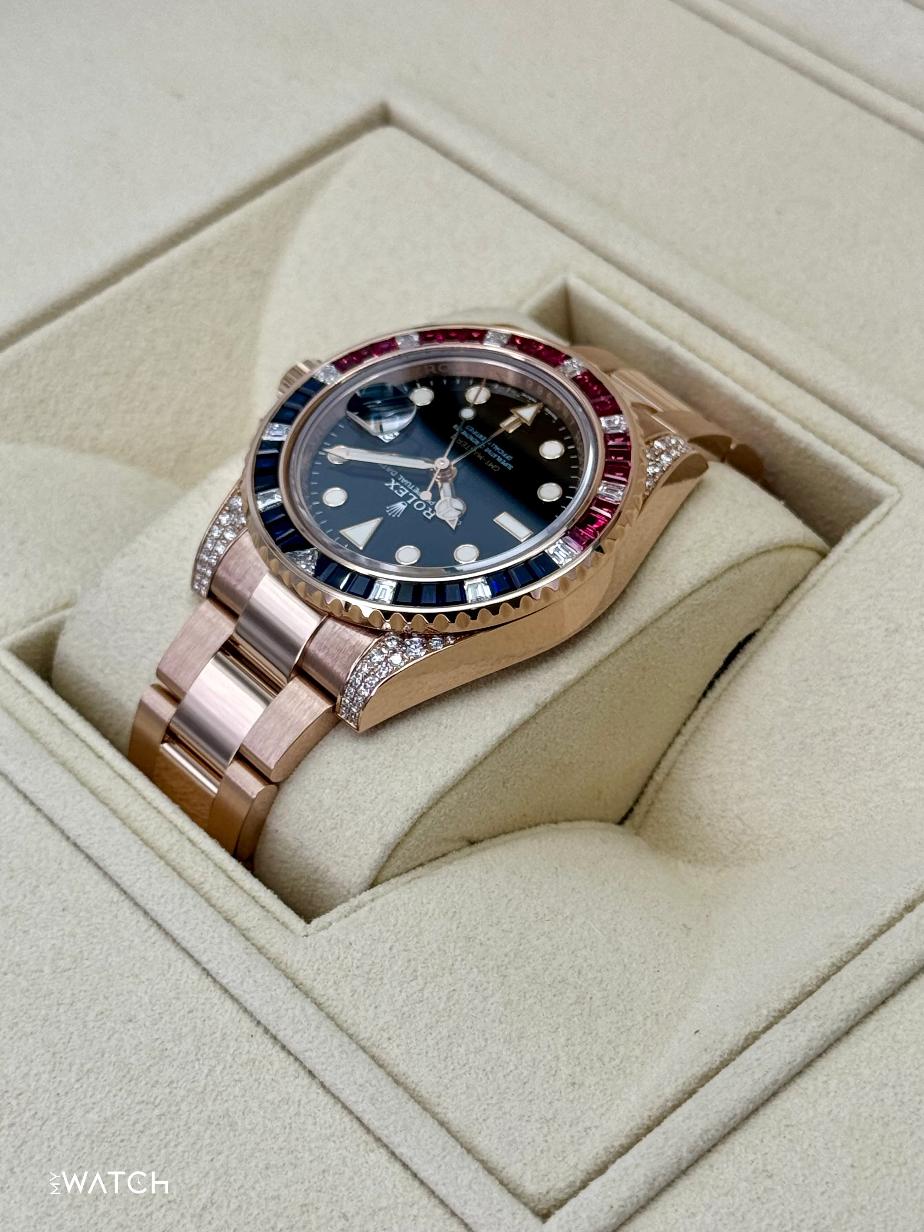 2021 Rolex GMT-Master II 40mm 126755SARU Rose Gold Sapphire and Ruby - Image 7