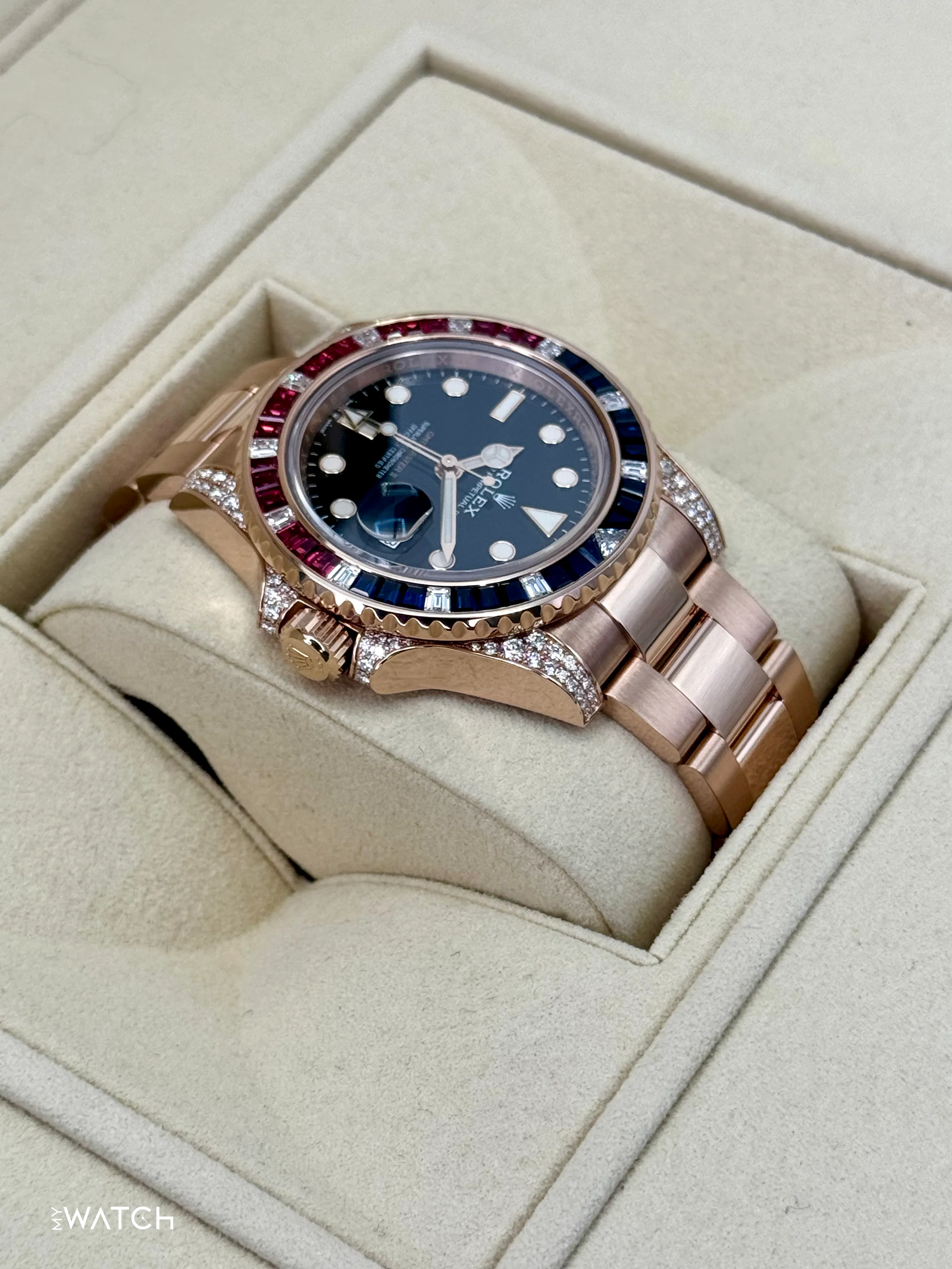 2021 Rolex GMT-Master II 40mm 126755SARU Rose Gold Sapphire and Ruby - Image 8