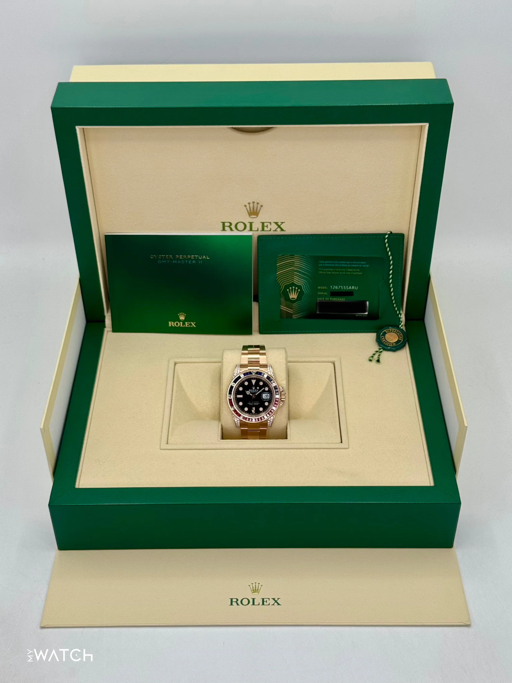 2021 Rolex GMT-Master II 40mm 126755SARU Rose Gold Sapphire and Ruby - Image 9