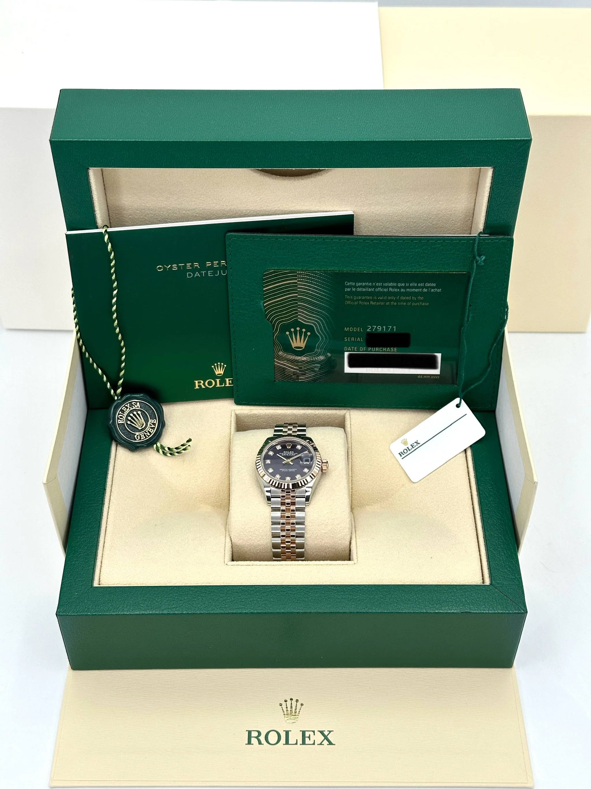 NEW 2025 Rolex Ladies Datejust 28mm 279171 Two-Tone Purple Diamond Dial - Image 10