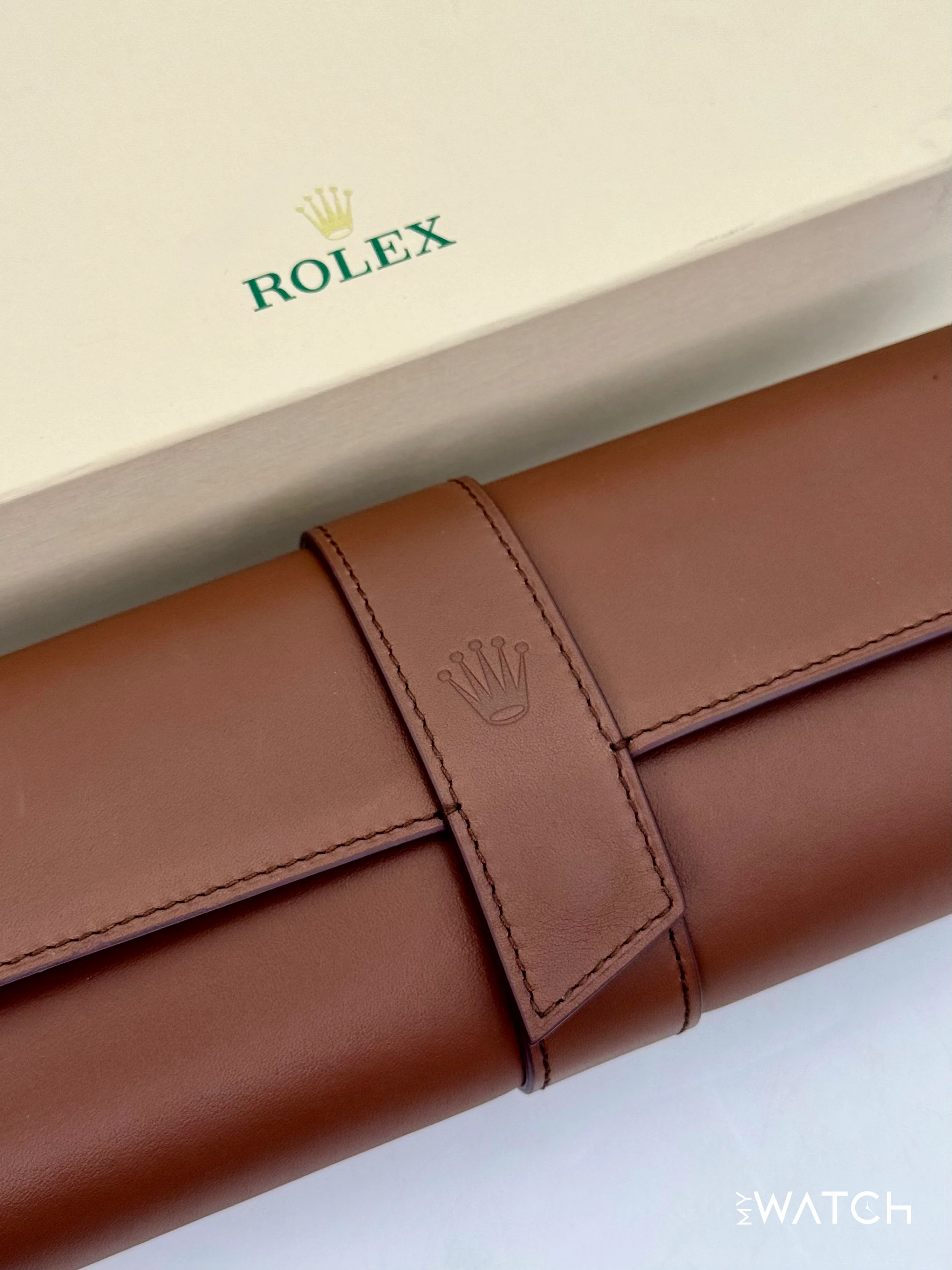 Rolex Leather Three Watch Roll Travel Case - Image 3