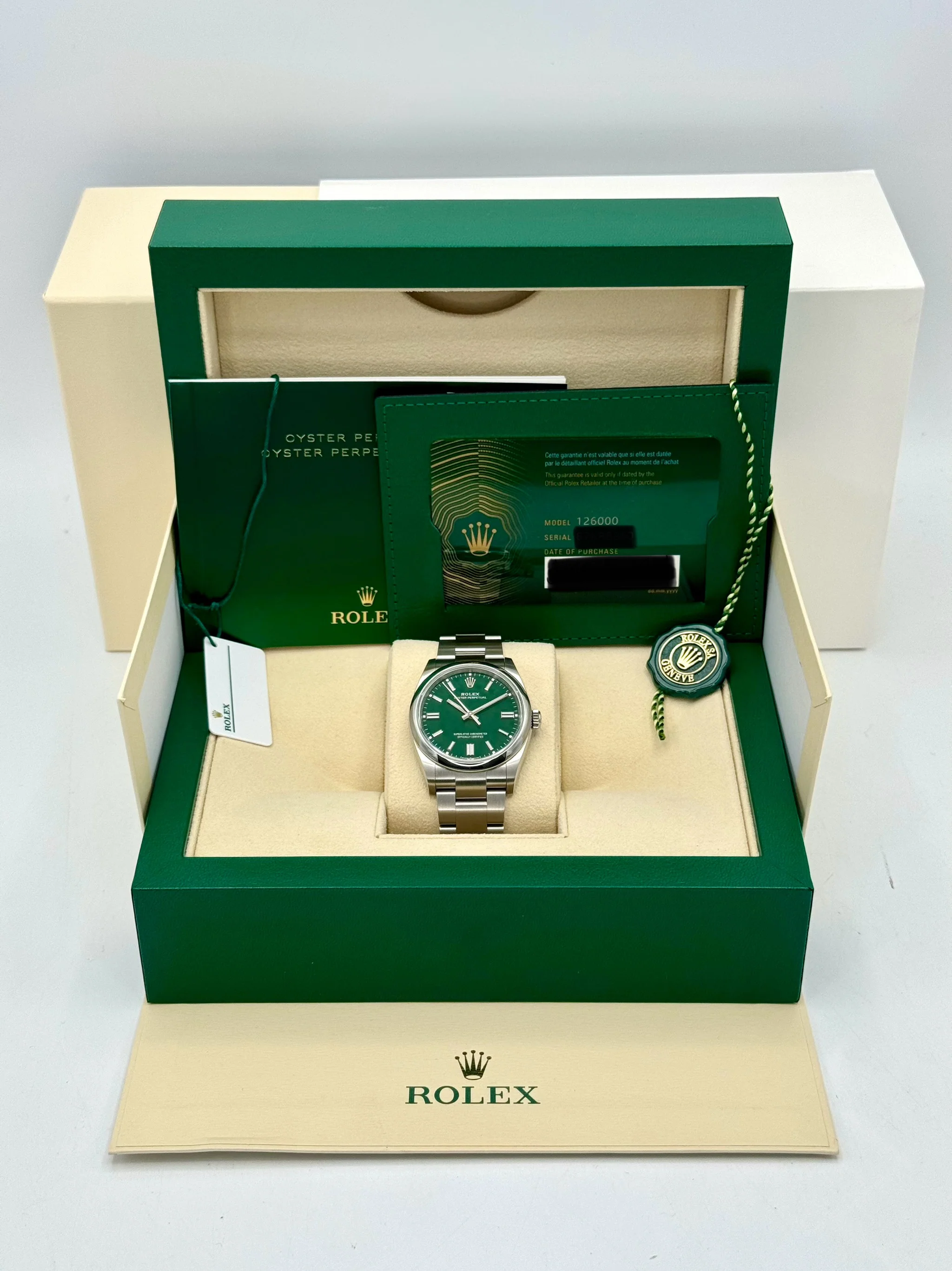 NEW 2025 Rolex Oyster Perpetual 36mm 126000 Green Dial - Image 10