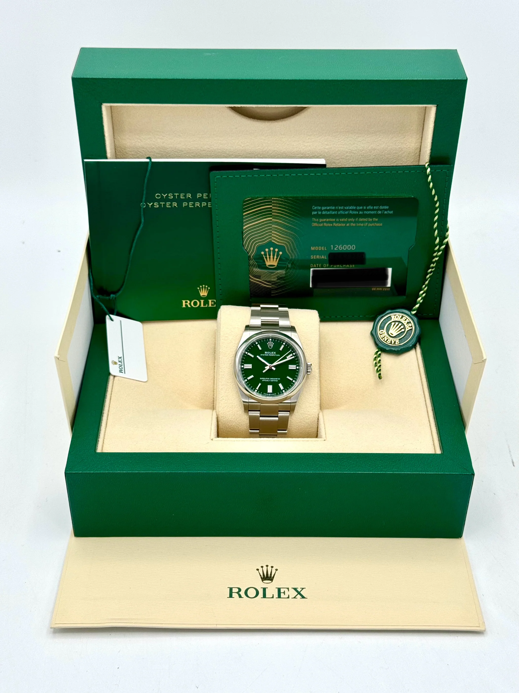 NEW 2025 Rolex Oyster Perpetual 36mm 126000 Green Dial - Image 9