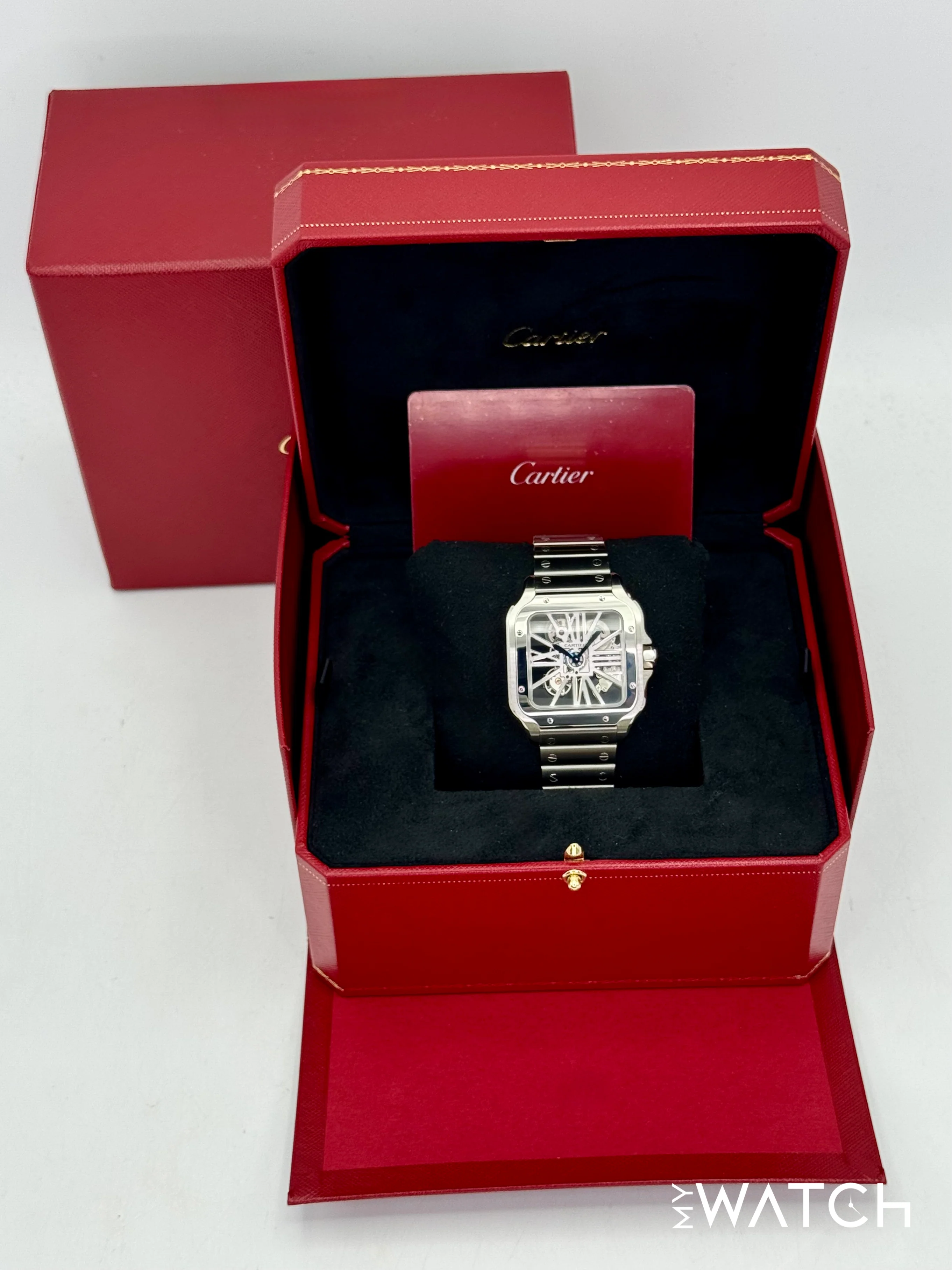 2021 Cartier Santos De Cartier 39.8mm WHSA0015 Stainless Steel Skeleton Dial - Image 10