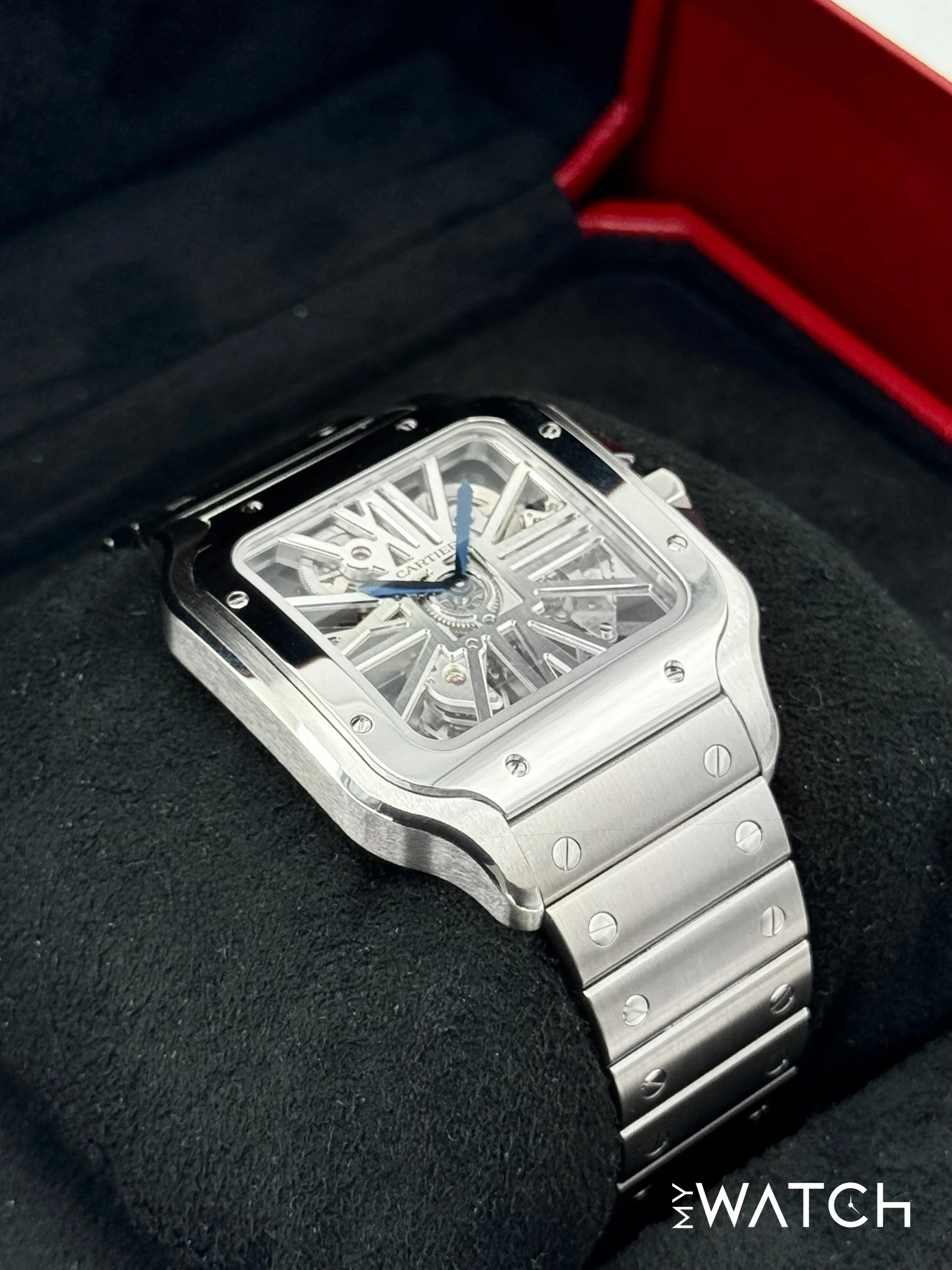 2021 Cartier Santos De Cartier 39.8mm WHSA0015 Stainless Steel Skeleton Dial - Image 6