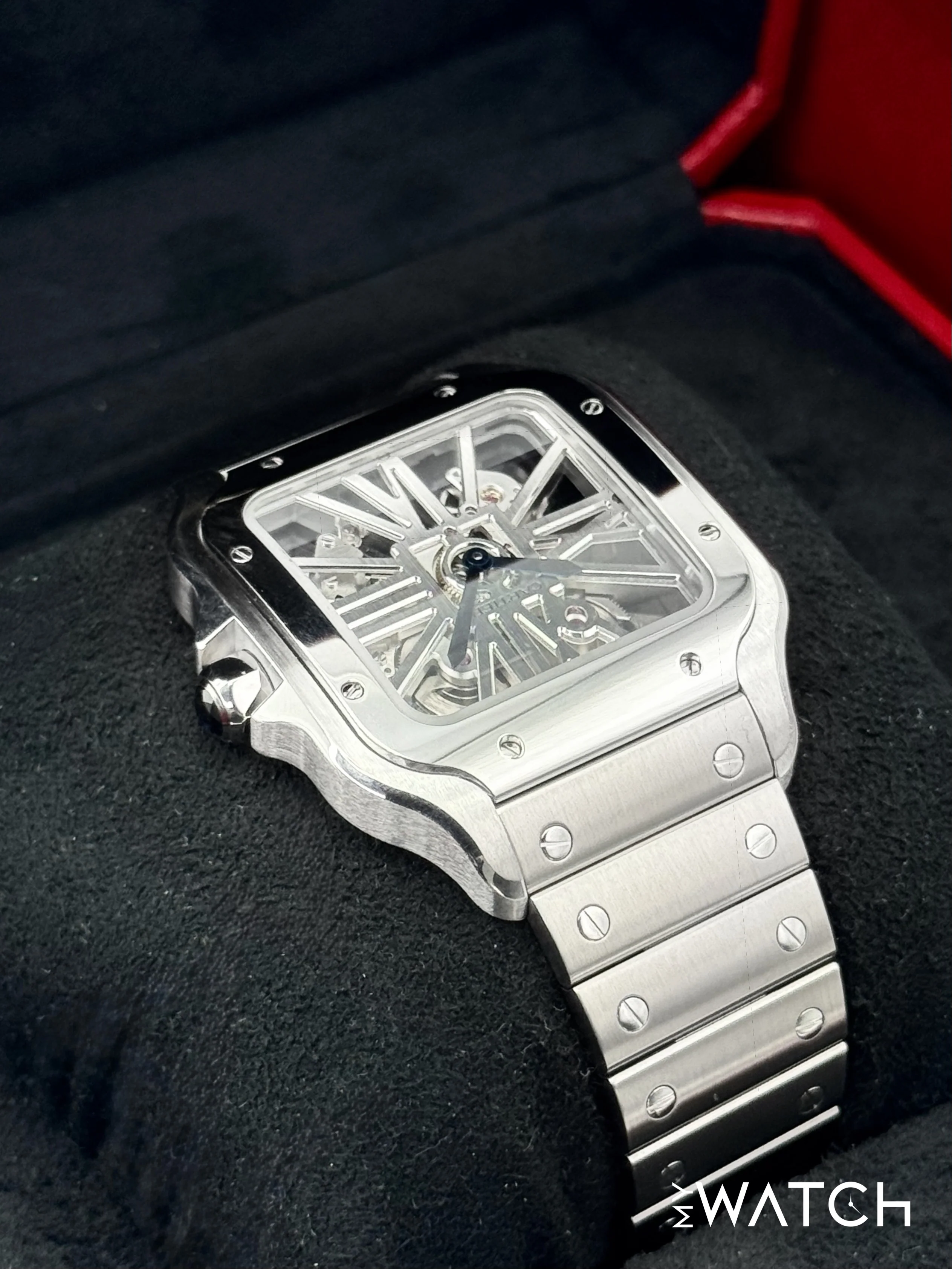 2021 Cartier Santos De Cartier 39.8mm WHSA0015 Stainless Steel Skeleton Dial - Image 8