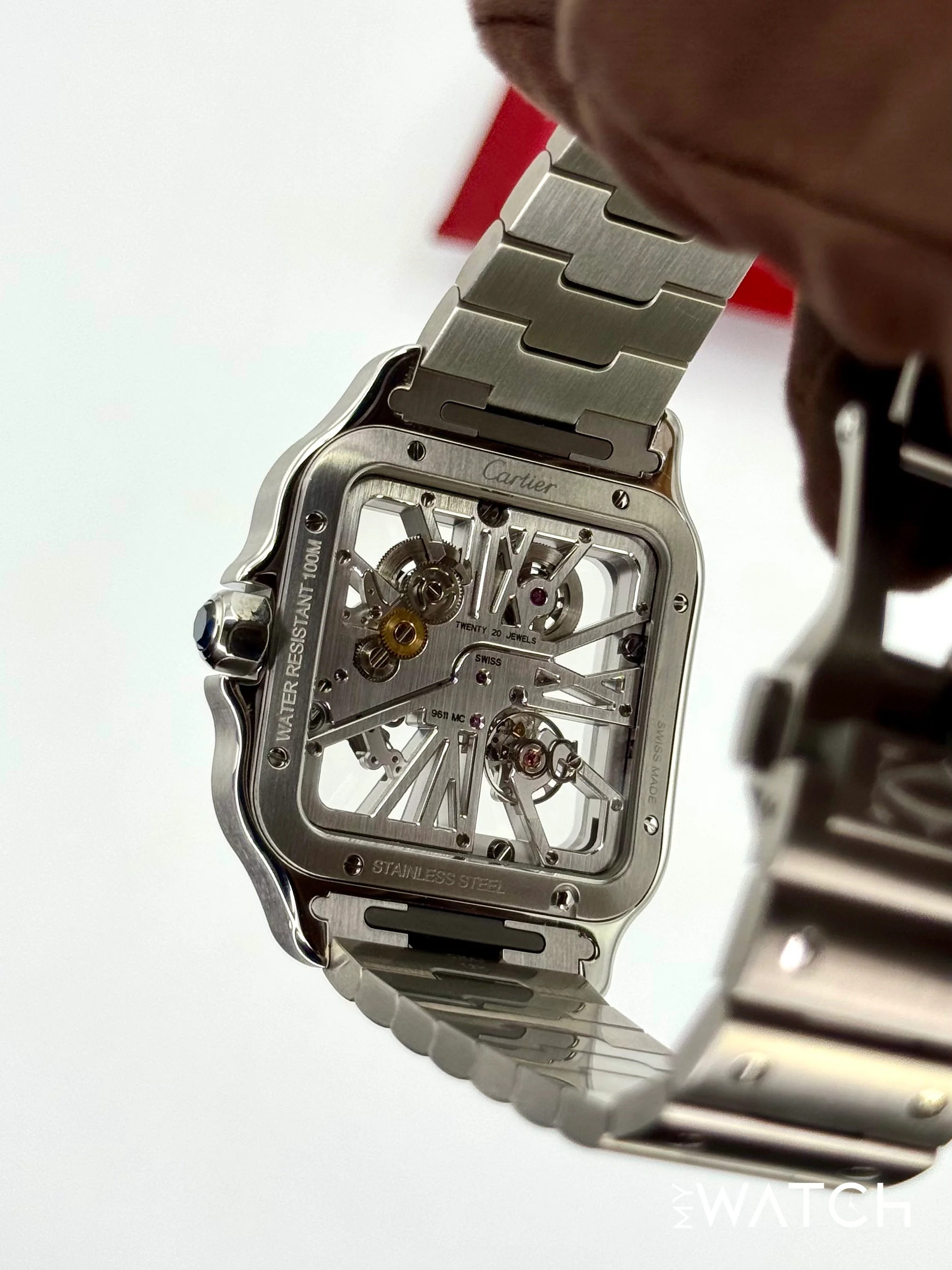 2021 Cartier Santos De Cartier 39.8mm WHSA0015 Stainless Steel Skeleton Dial - Image 9