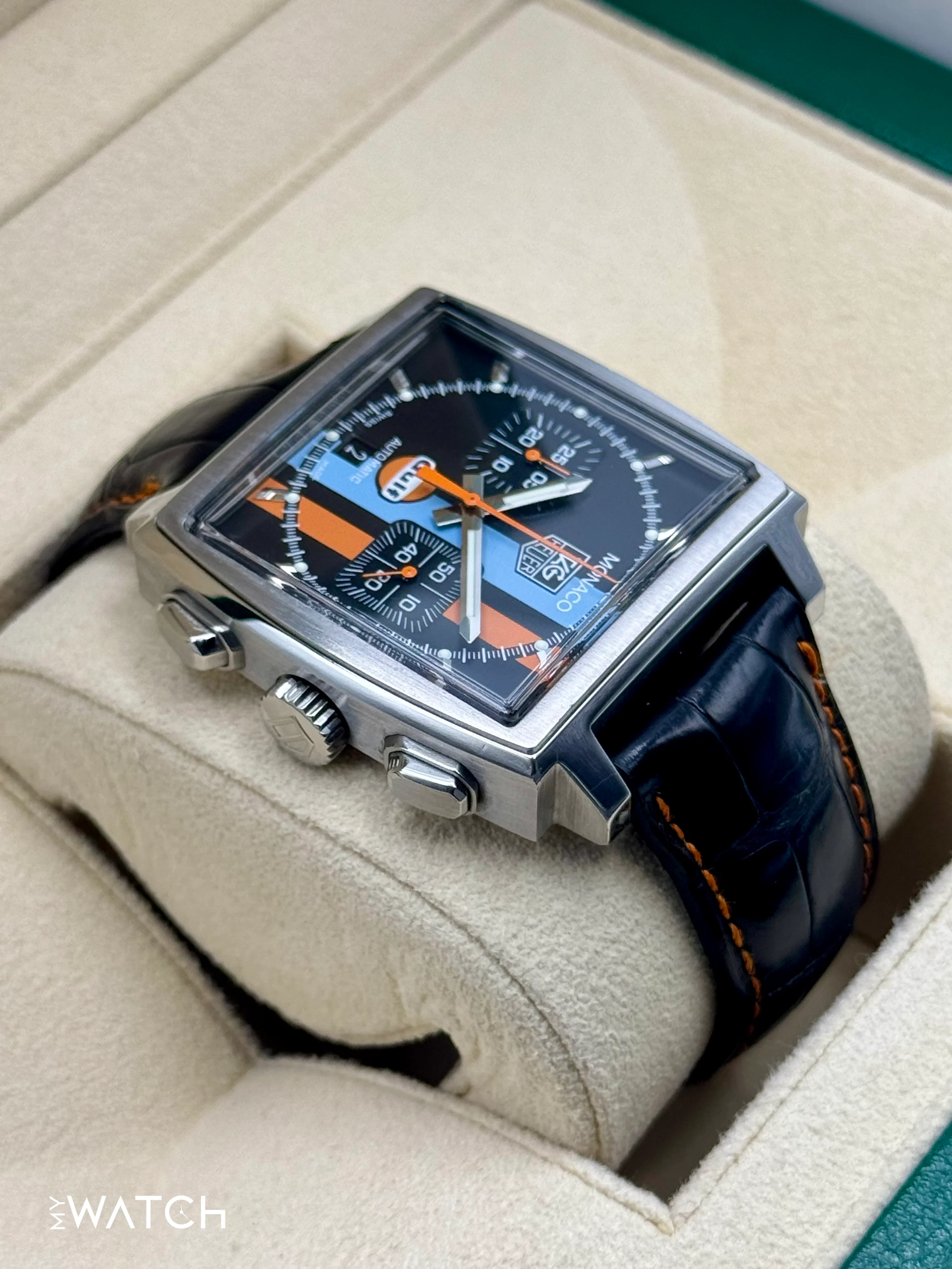 Tag Heuer Monaco Gulf Limited Edition 38mm CW211A Black Dial - Image 8